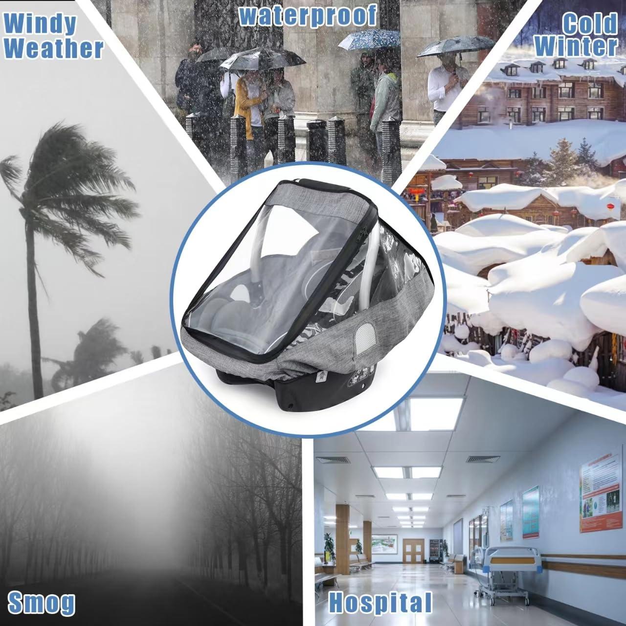 Cubierta de Lluvia para Asiento de Coche Bebé EVA Impermeable