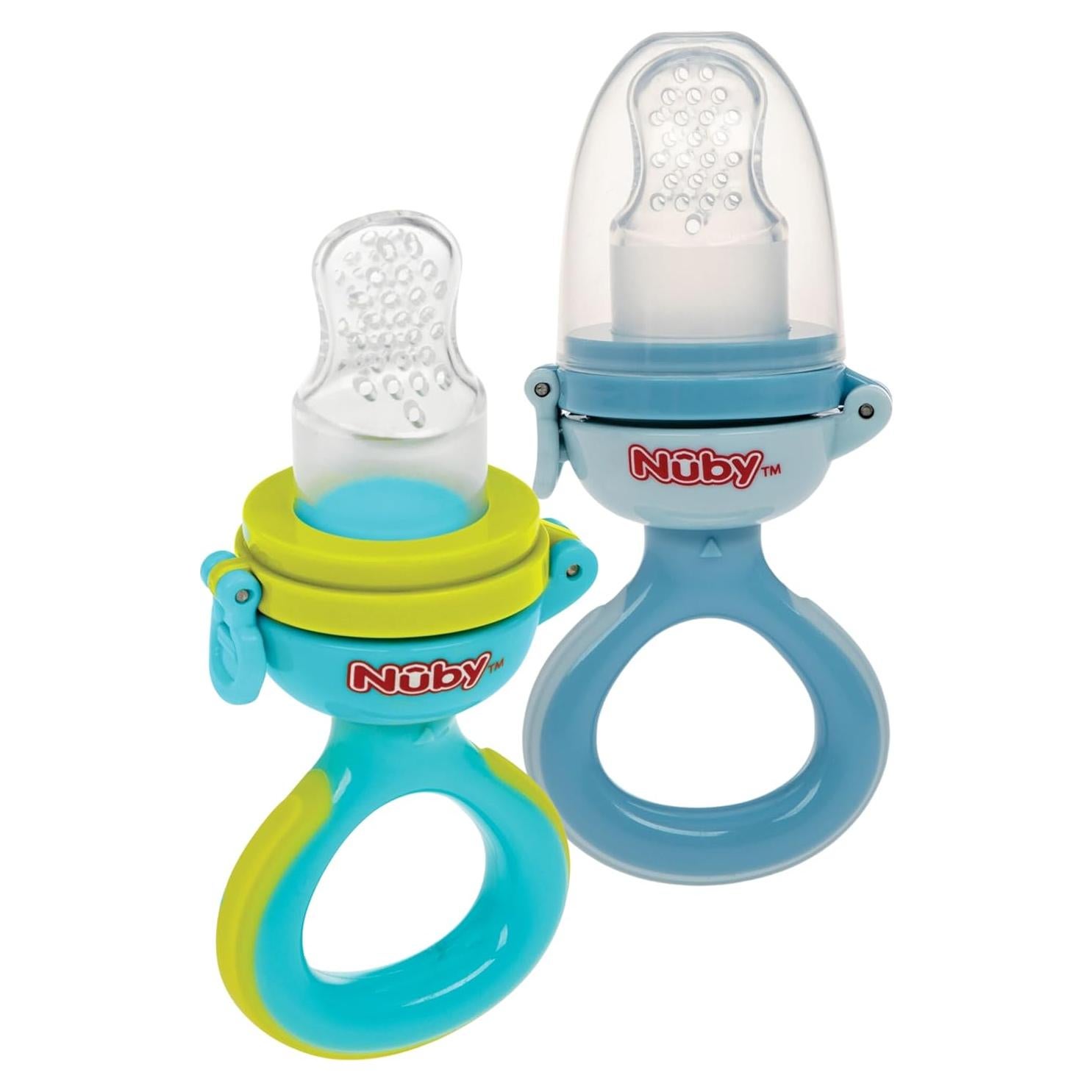 Alimentador de Primer Comida Nuby Twist n' Feed 2 Piezas Aqua Azul