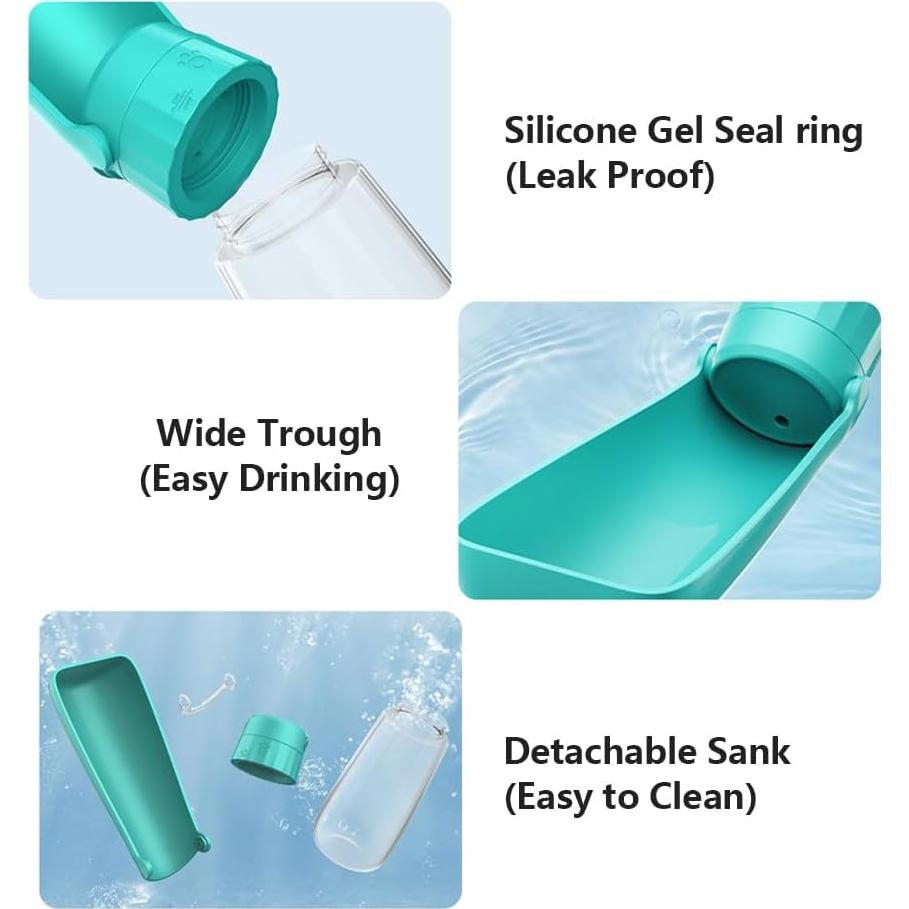 Botella de Agua para Perros PawSailor 19 OZ Plegable Azul