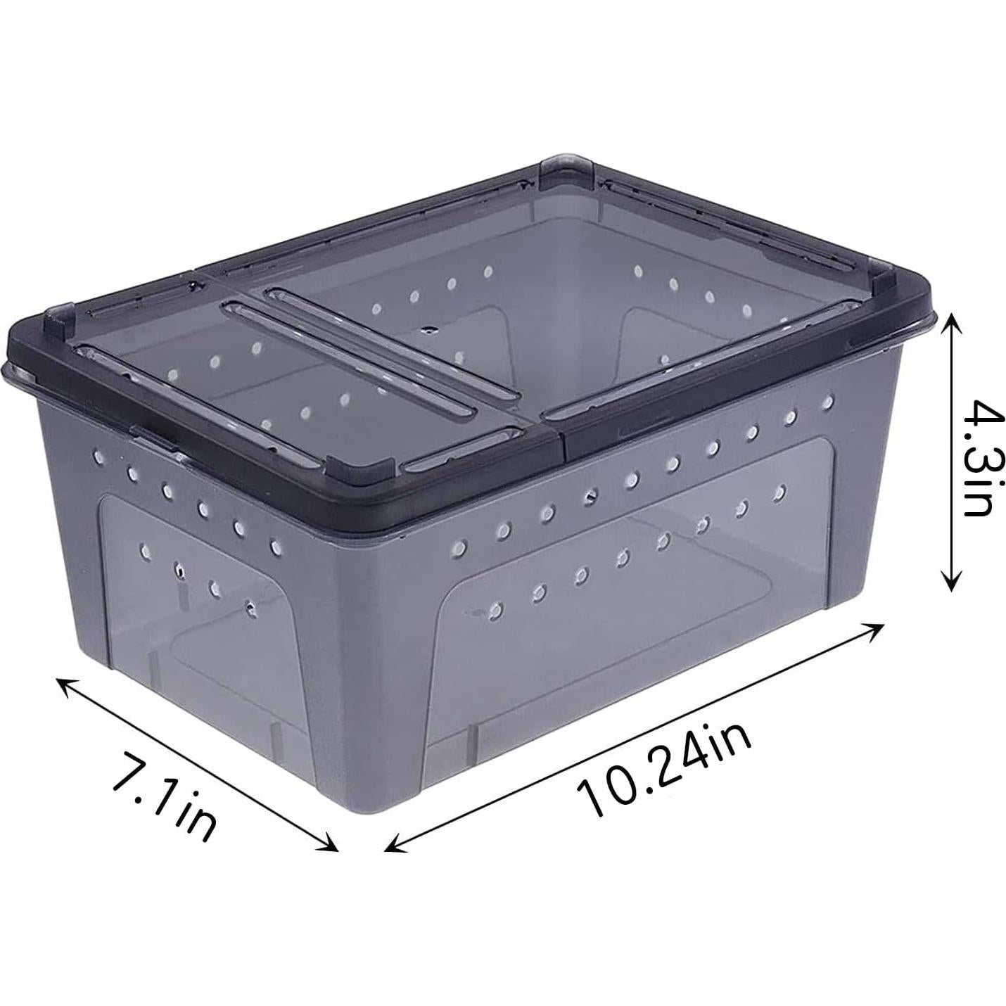 Caja de Alimentación para Reptiles Kathson 26x18cm 2PCS Negra