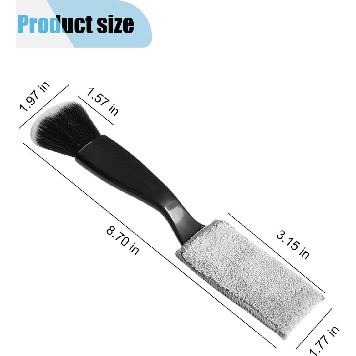 Cepillo de Limpieza Doble Cabeza KITUREK para Auto Negro