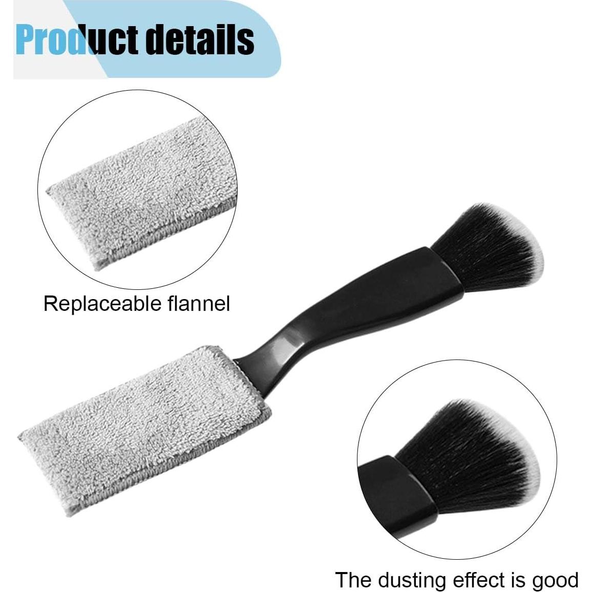 Cepillo de Limpieza Doble Cabeza KITUREK para Auto Negro