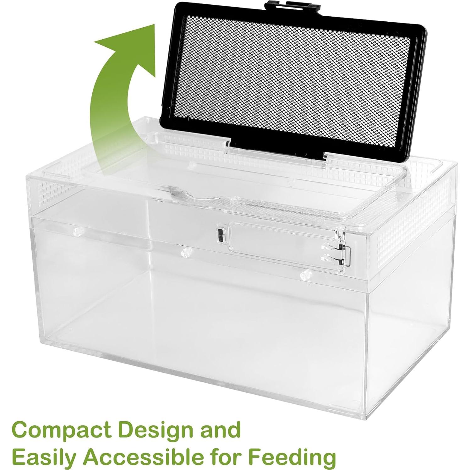 Terrario de PC Clioran 30x17.8x15 cm para reptiles y anfibios