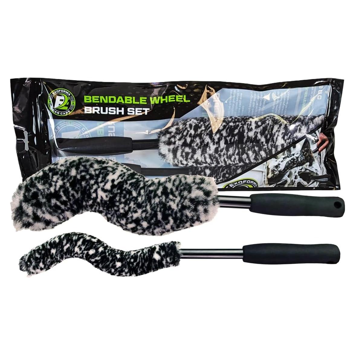 Juego de Cepillos Flexibles ExoForma para Limpiar Llantas - 2 Piezas
