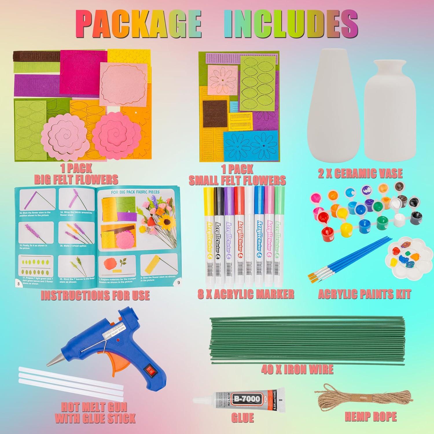 Kit de Manualidades FTBox Ramo de Flores de Fieltro 6-12 Años