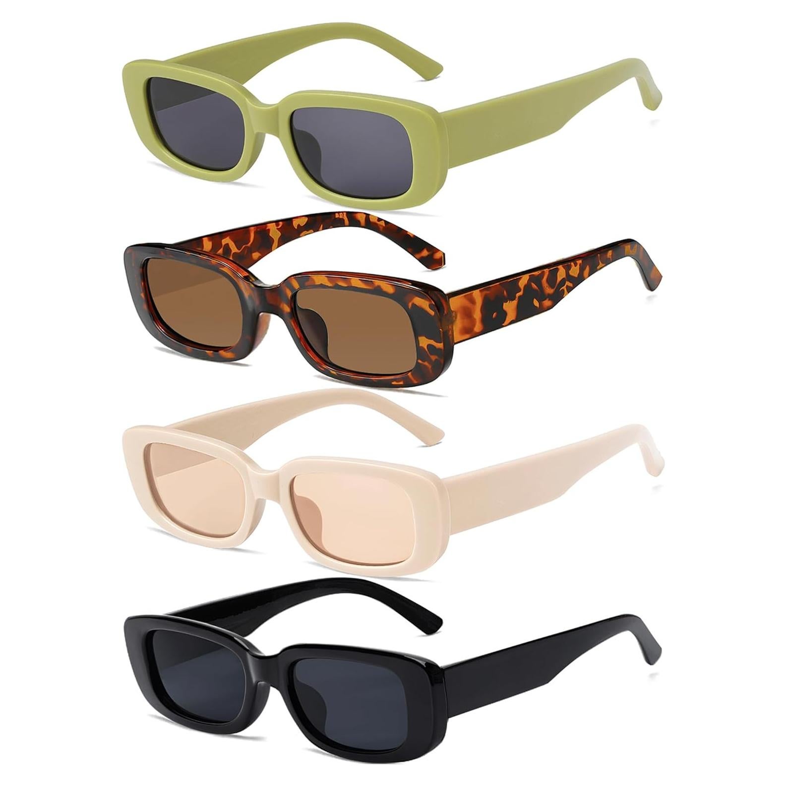 Gafas de Sol Retro Tskestvy UV400 Cuadradas 90s para Mujeres