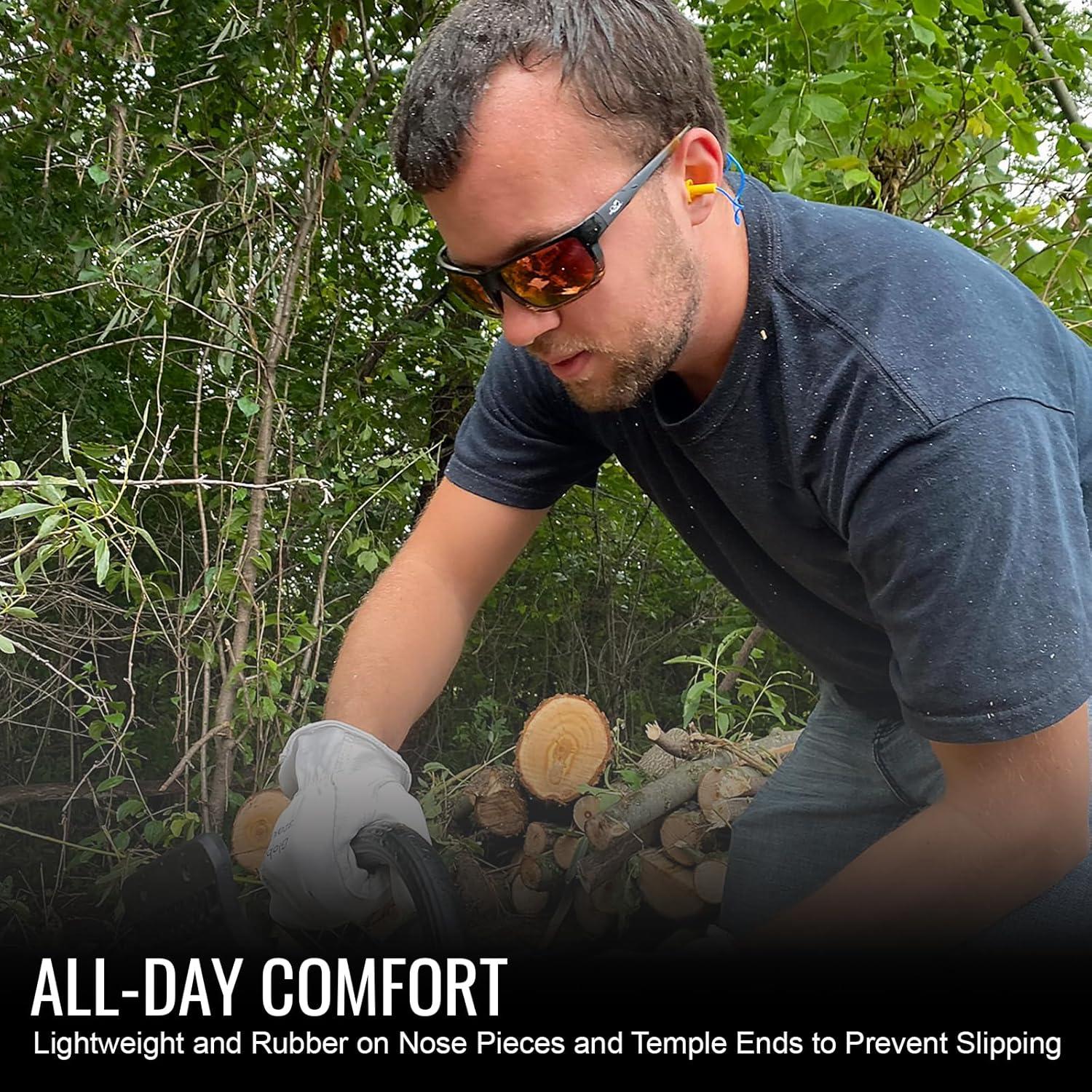 Gafas de Seguridad Bullhead Crevalle Antivaho UV Lente Espejo Azul