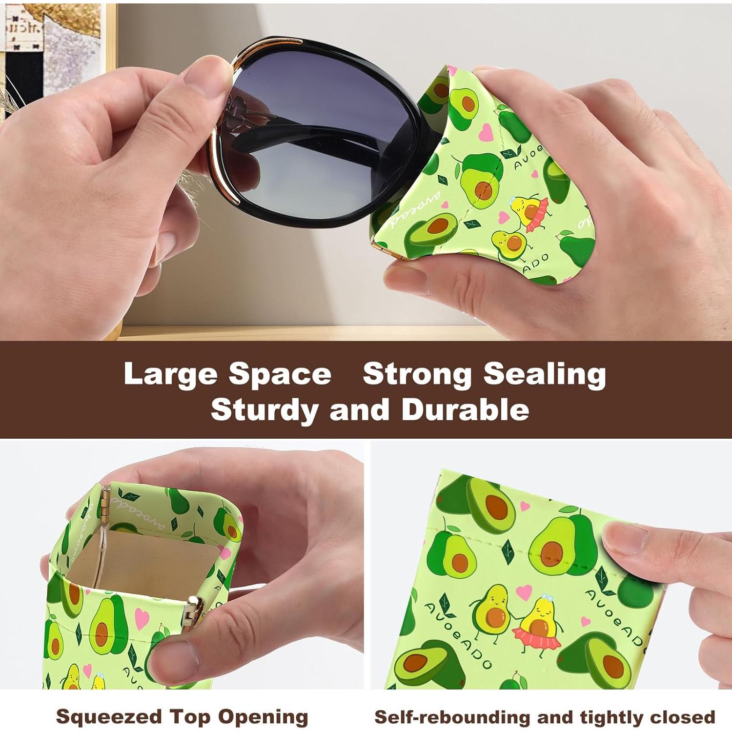 2 Estuches de Gafas de Sol PU con Paño de Limpieza - YJ