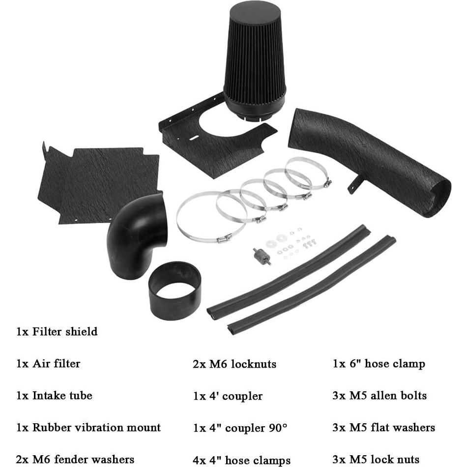 Kit de Entrada de Aire Frío MOOSUN 4" con Filtro para GMC Chevy