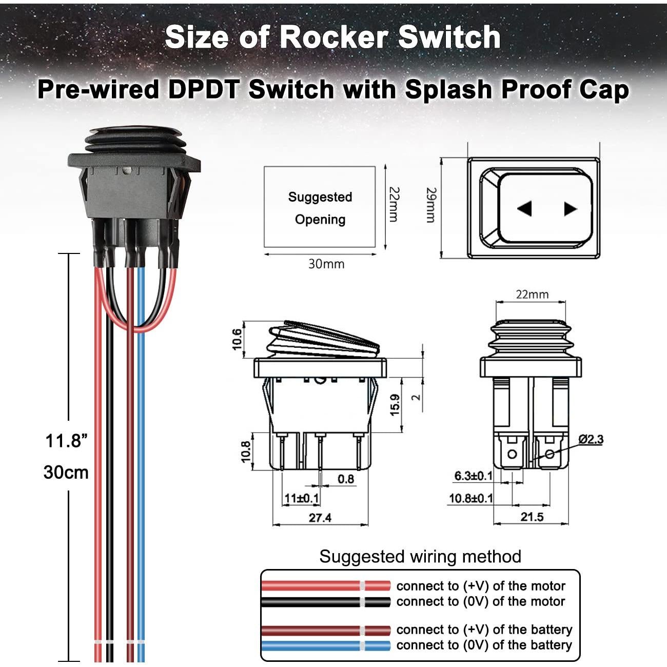 Actuador Lineal Micro UYGALAXY 12V 50mm 188N con Interruptor