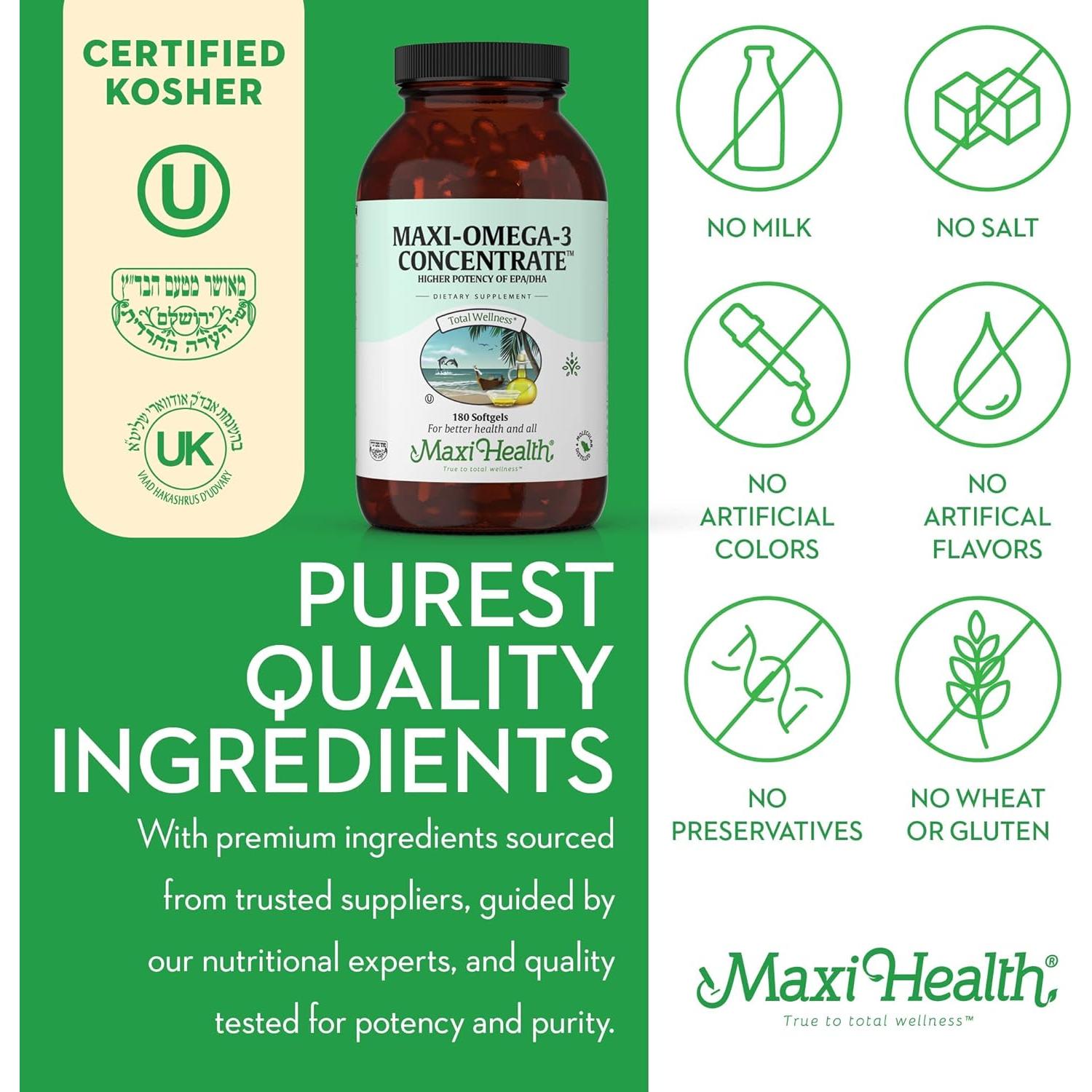 Suplemento Omega 3 Maxi Health 2000 mg 90 Gelatinas Blandas