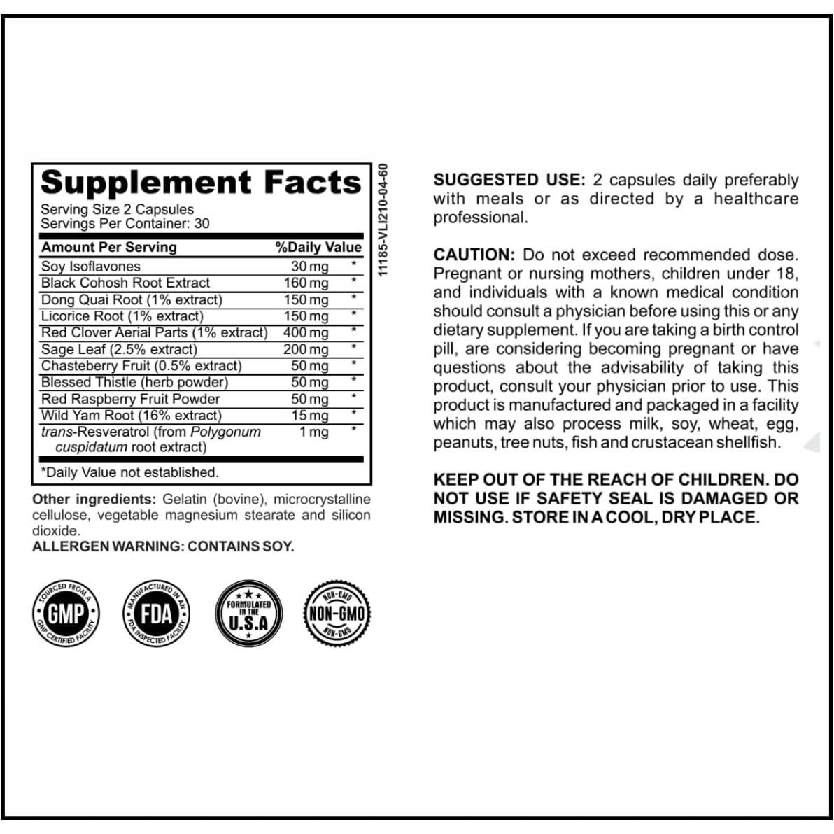 MenstrEaze Equilibrio Hormonal Natural para Mujeres - 30 Cápsulas