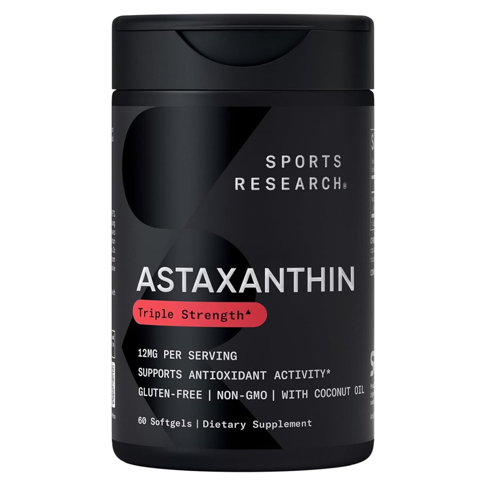 Astaxantina 12mg Investigación Deportiva con Aceite de Coco - 60 Cápsulas