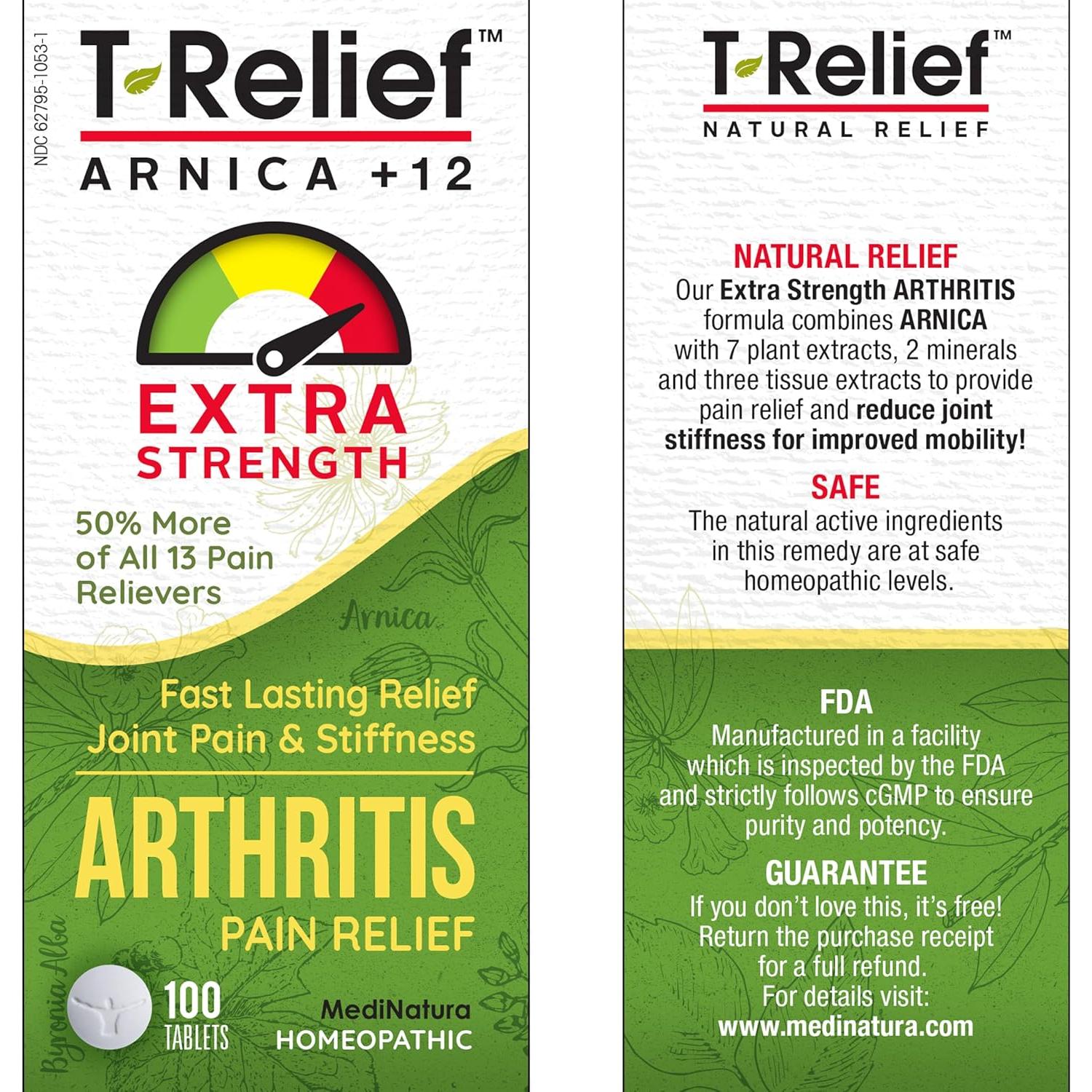T-Relief Alivio Dolor Artritis Heel 100 Tabletas Naturales