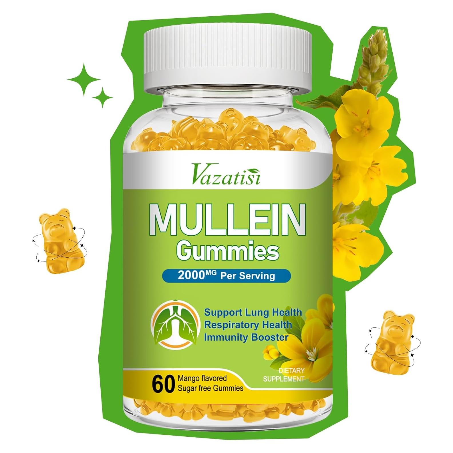 Gomitas de Mullein Vazatisi 60ct - Apoyo Pulmonar Mango