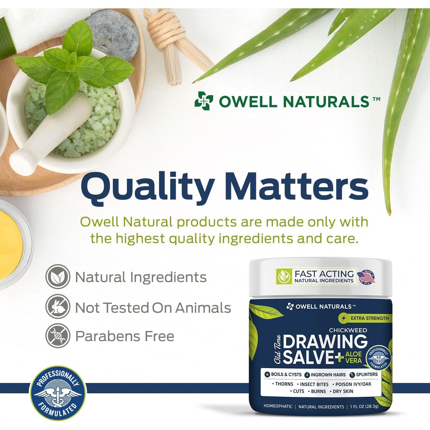 Salve Dibujo Owell Naturals con Aloe Vera 29.57 ml - Alivio Piel