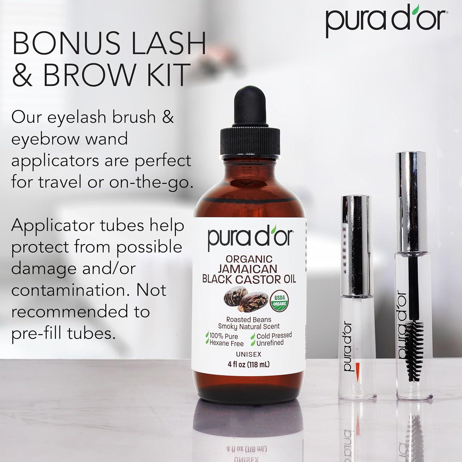 Aceite de Ricino Negro Jamaicano PURA D'OR 118 ml - Orgánico y Puro