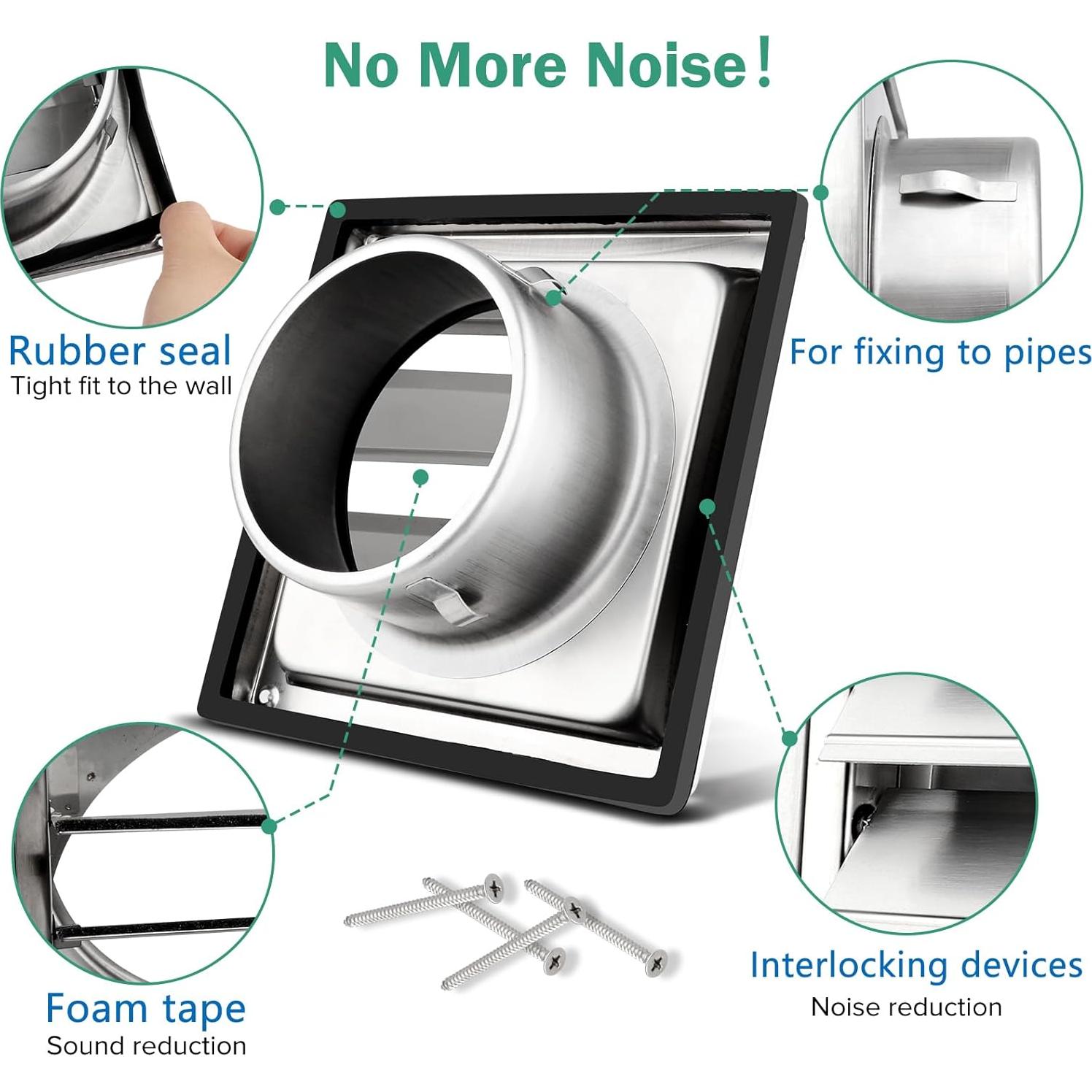 Cubierta de Ventilación de Secadora 4" Acero Inoxidable Hydencamm