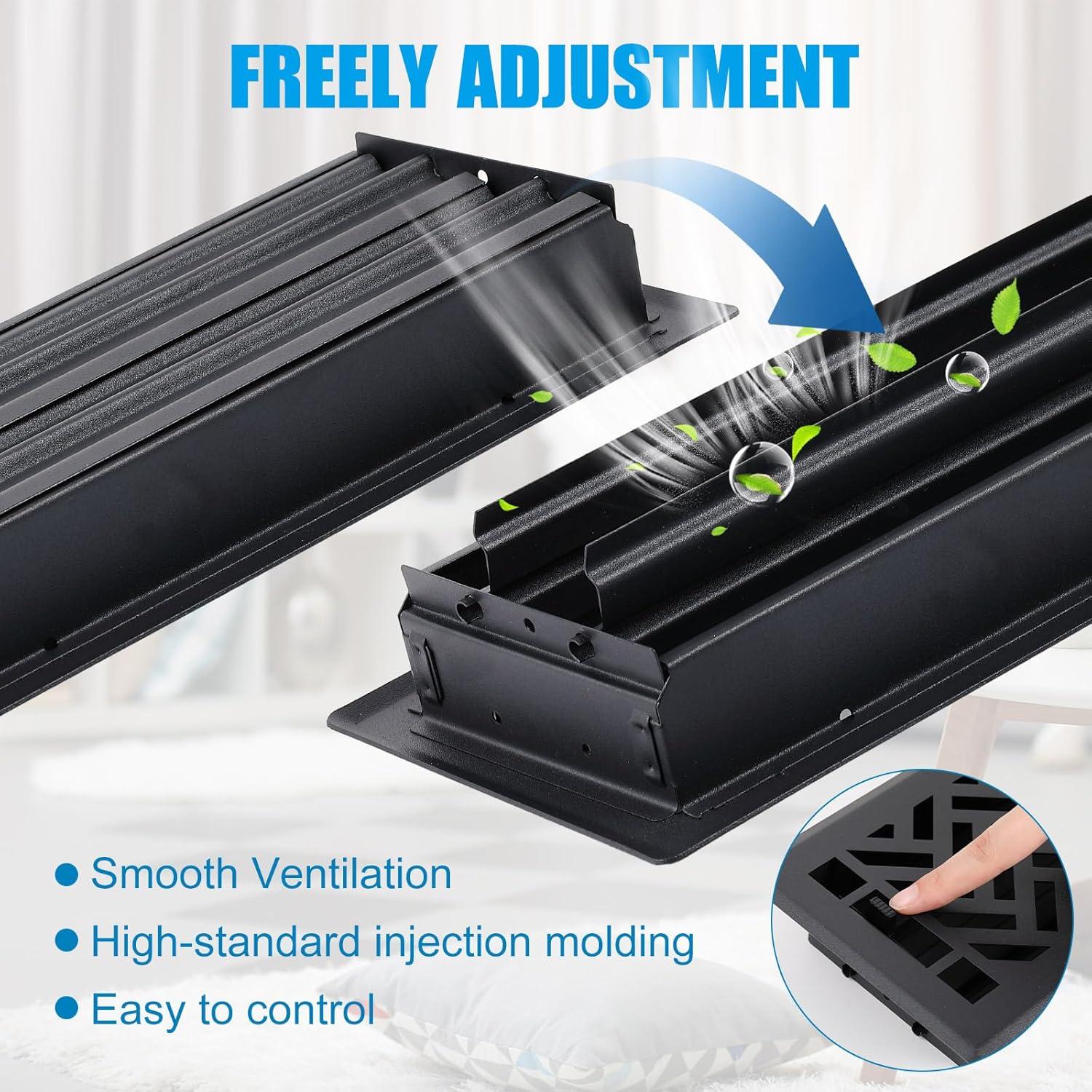 Registro de Piso Tuanse Negro Esmerilado 4x10" (10.16x25.4cm) Acero