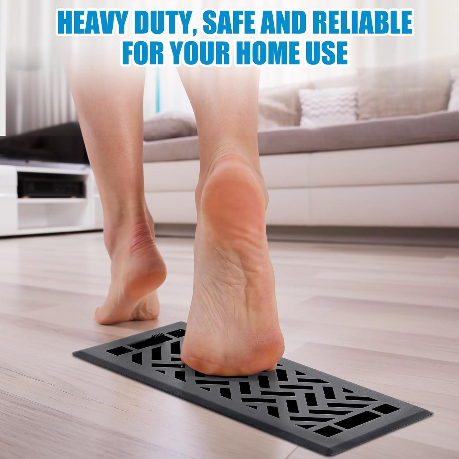 Registro de Piso Tuanse Negro Esmerilado 4x10" (10.16x25.4cm) Acero