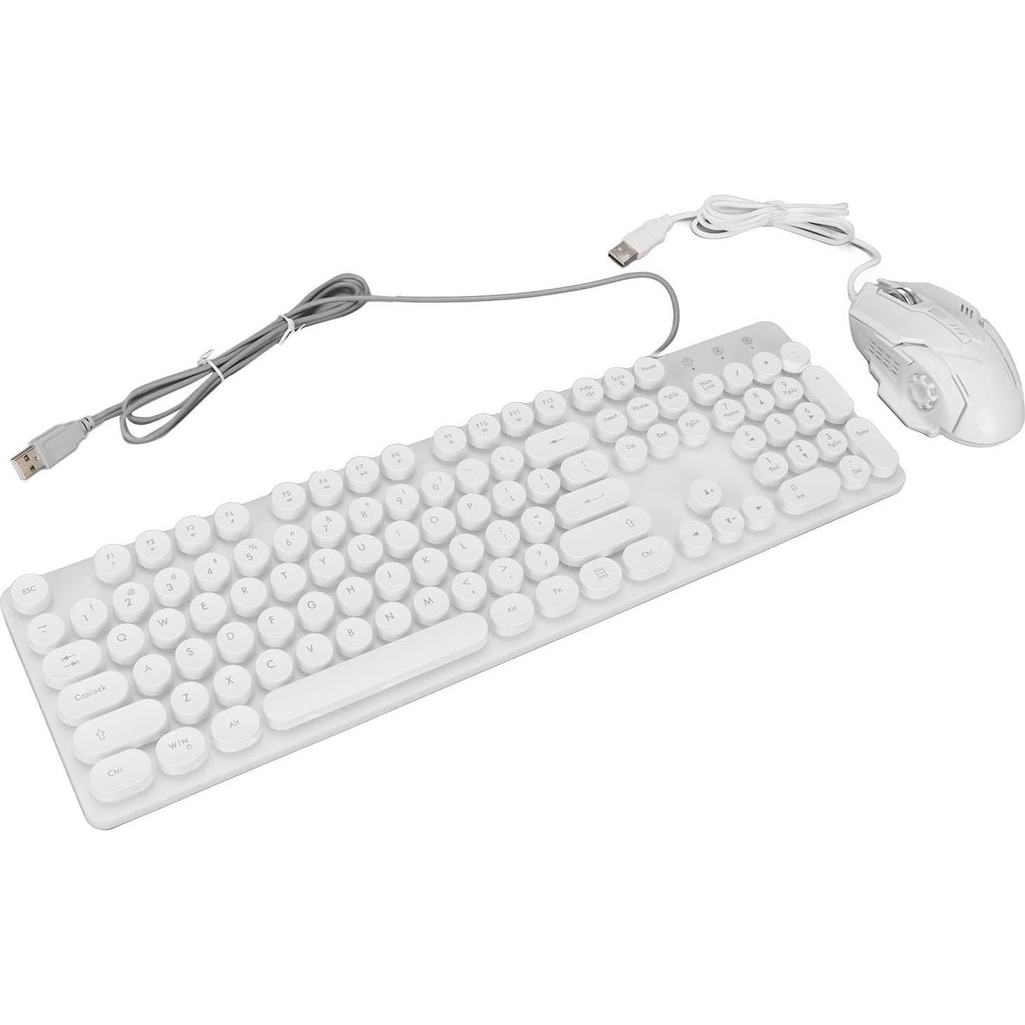 Combo Teclado Mecánico y Ratón RGB Zunate 104 Teclas Blanco