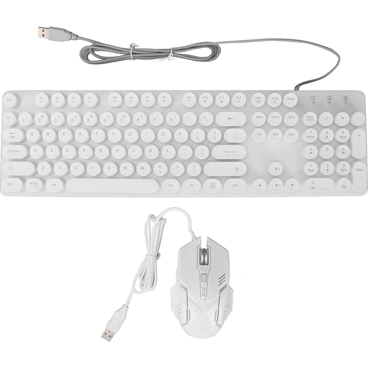 Combo Teclado Mecánico y Ratón RGB Zunate 104 Teclas Blanco