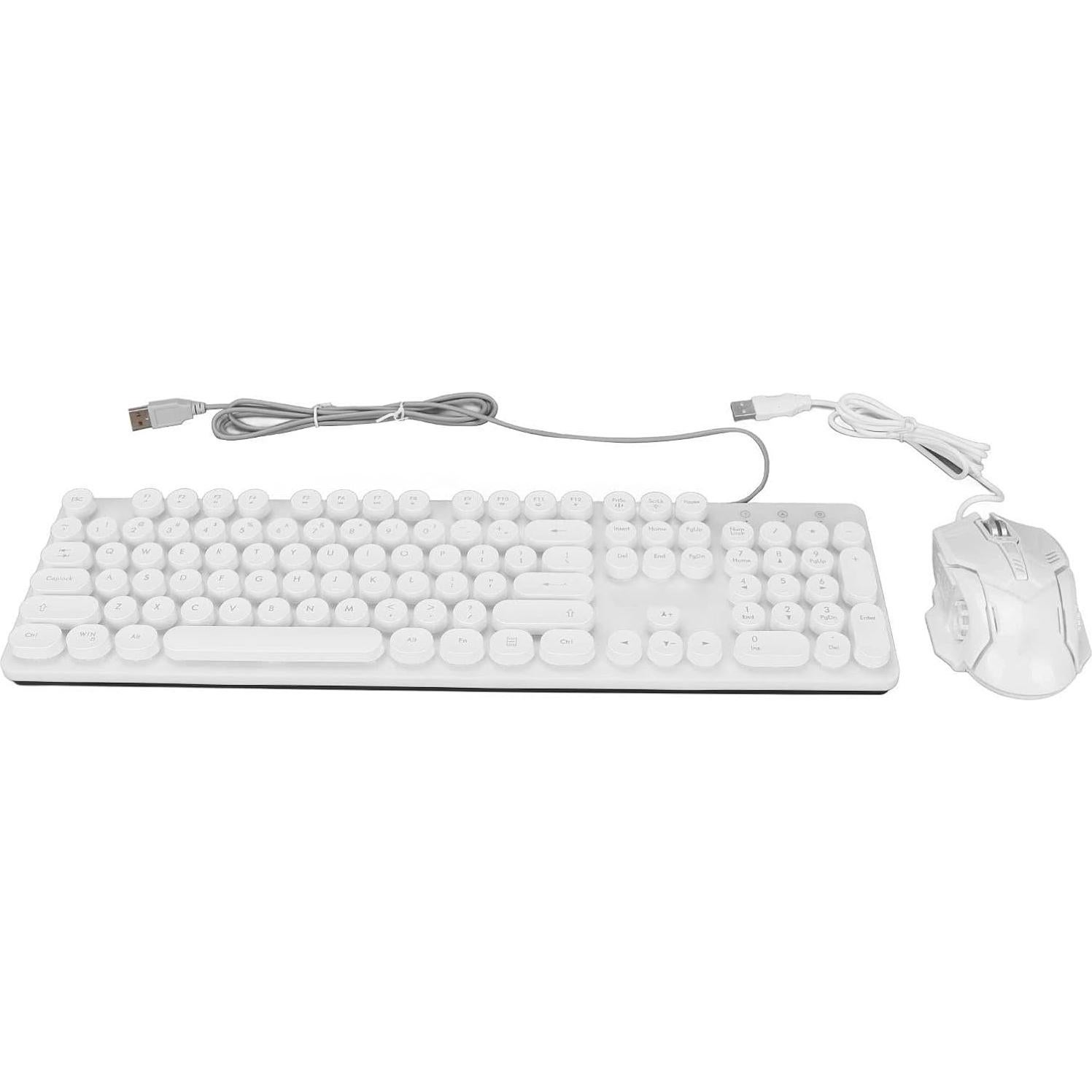 Combo Teclado Mecánico y Ratón RGB Zunate 104 Teclas Blanco