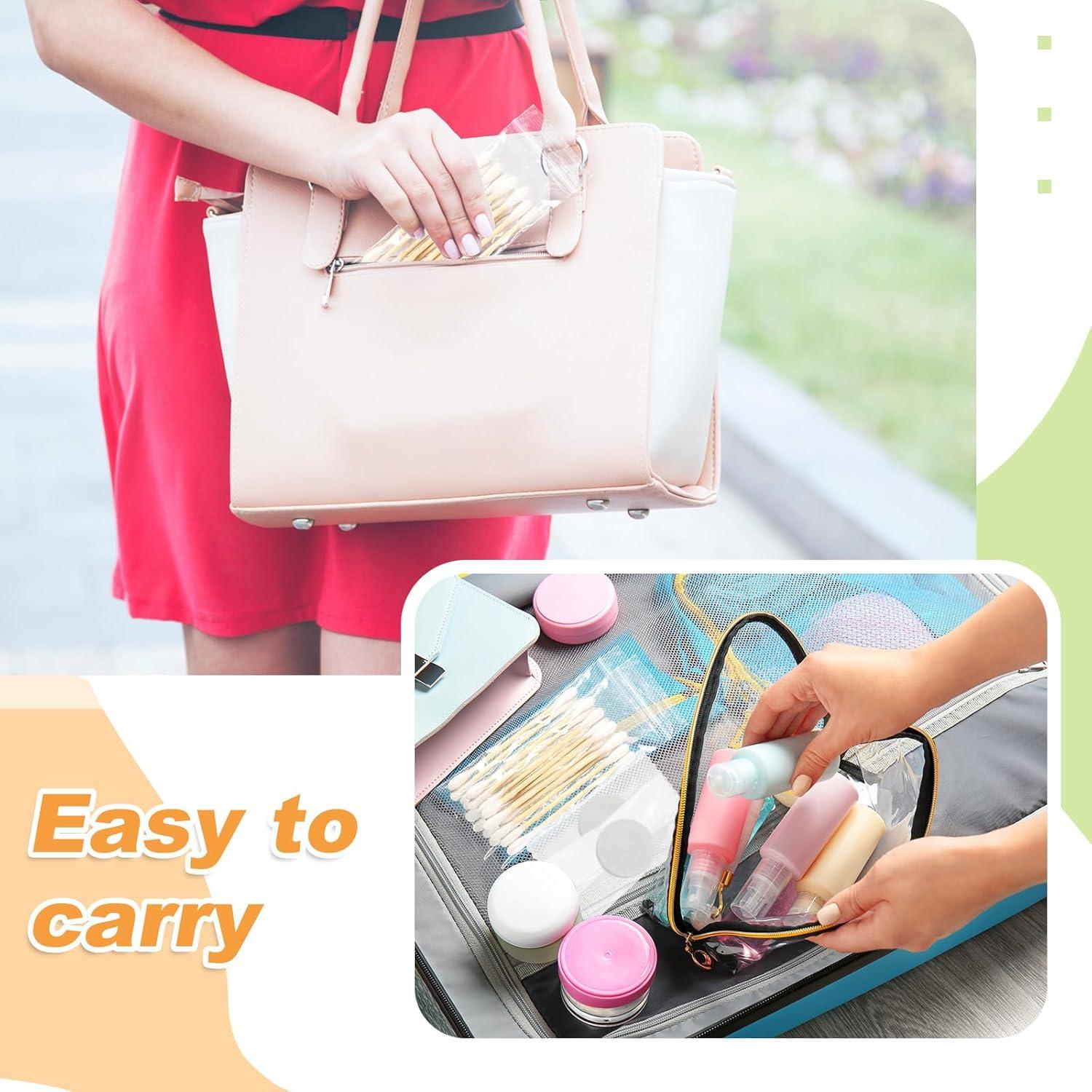 500 Hisopos de Algodón y 100 Toallas Comprimidas Viaje