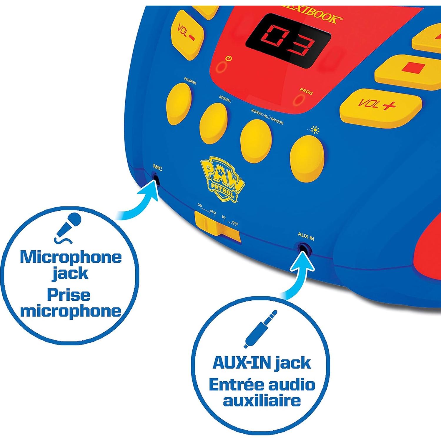 Reproductor de CD Bluetooth Lexibook Patrulla Canina 1.31kg