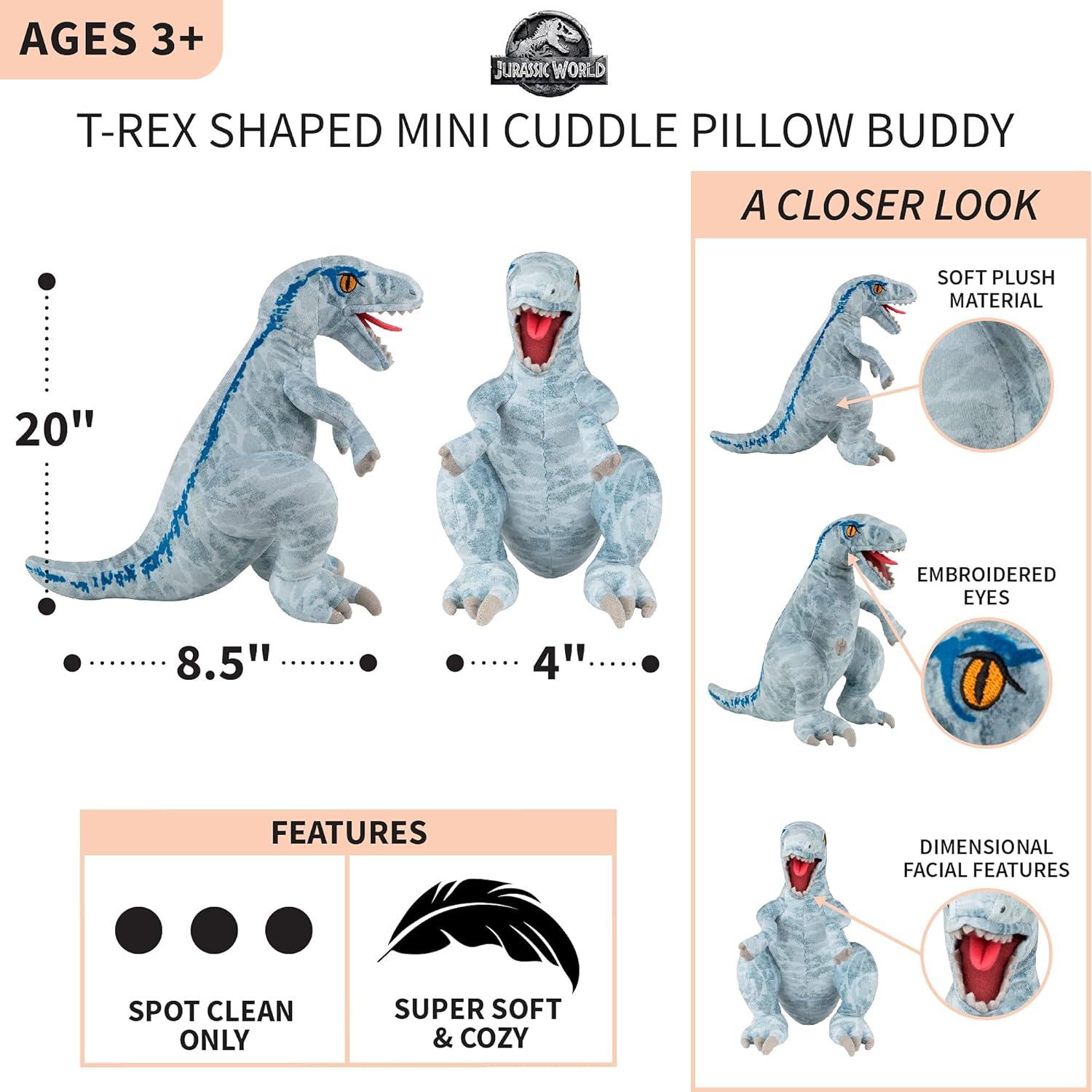 Almohada Mini T-Rex Azul Jurassic World Franco 50.8x21.6 cm