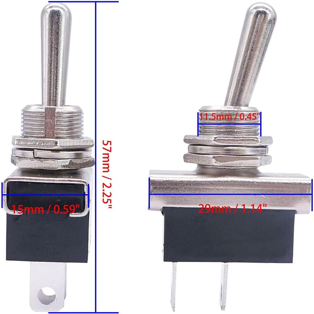 Interruptor de Palanca a Prueba de Agua Weideer 12V 25A 2 Pines