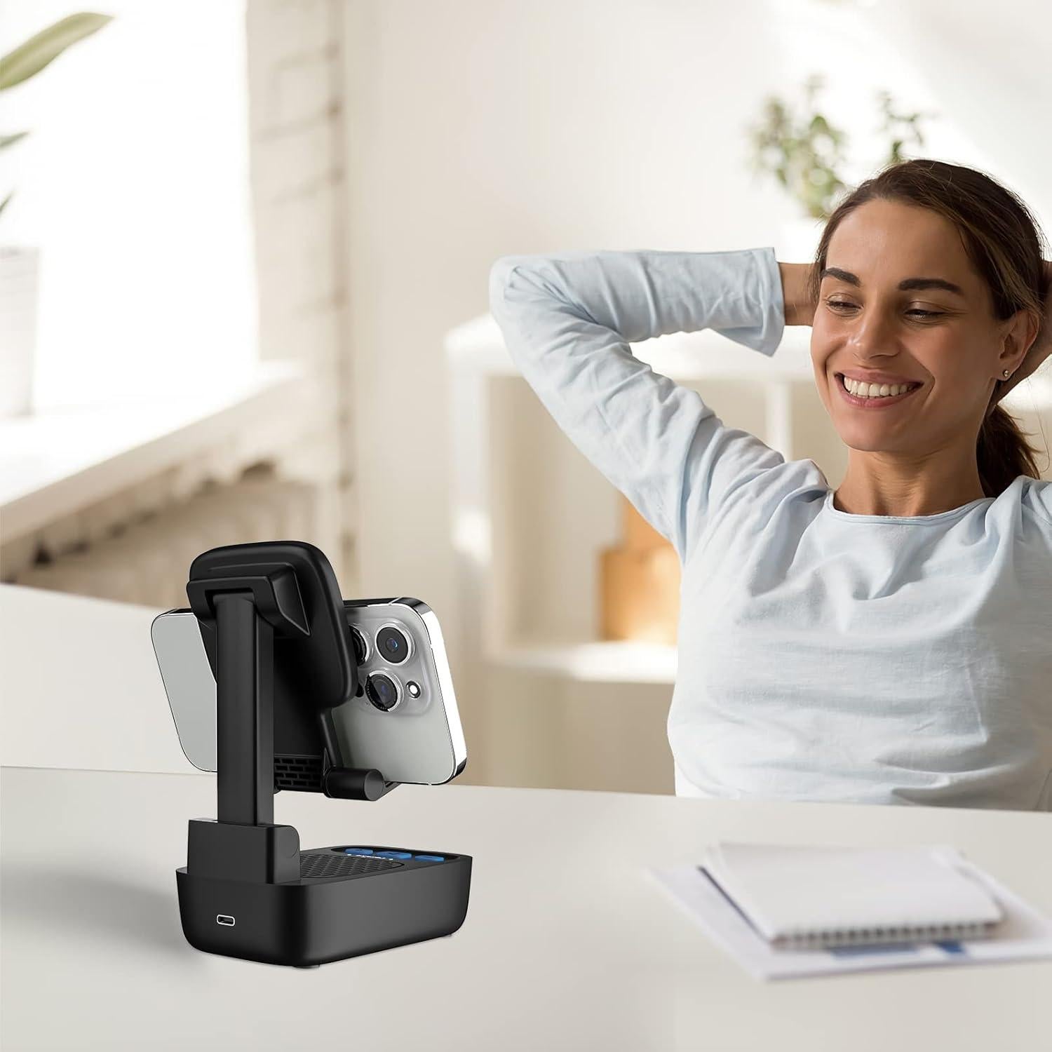 Soporte para Teléfono con Altavoz Bluetooth COMISO X8 - Negro