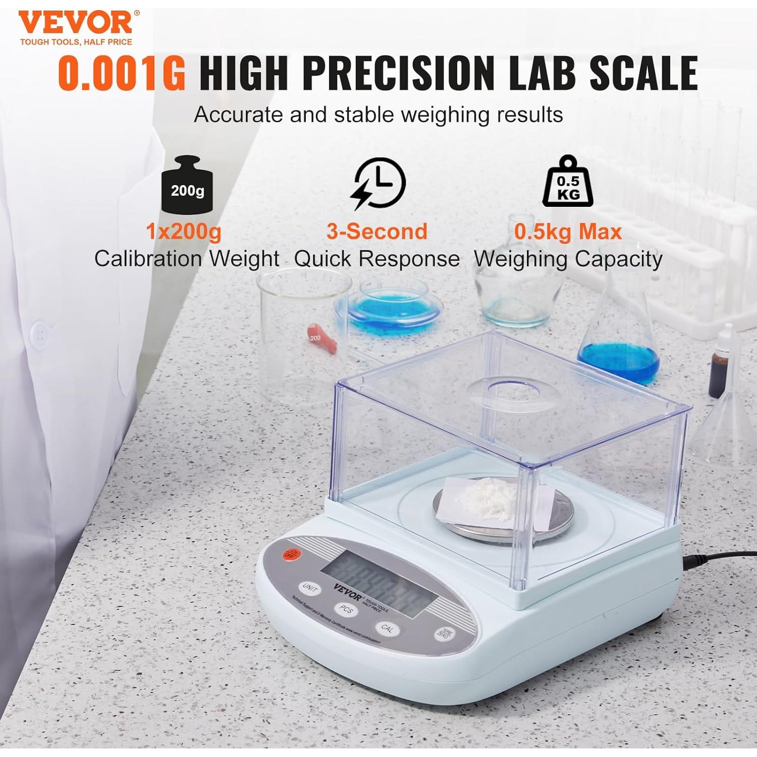 Balanza Analítica VEVOR 500g x 0.001g Precisión Alta