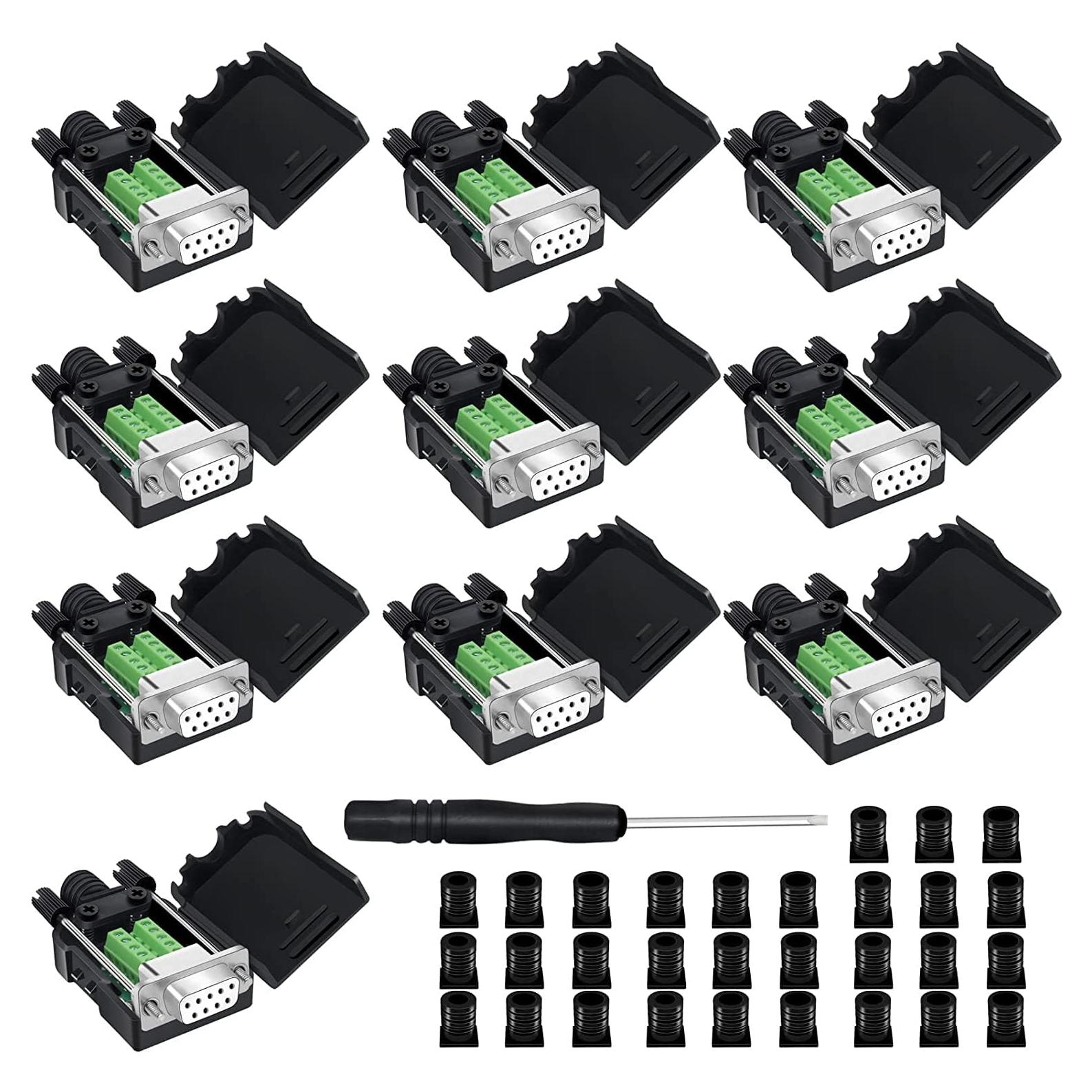 Conector DB9 macho/hembra YIOVVOM sin soldadura 10 PCS