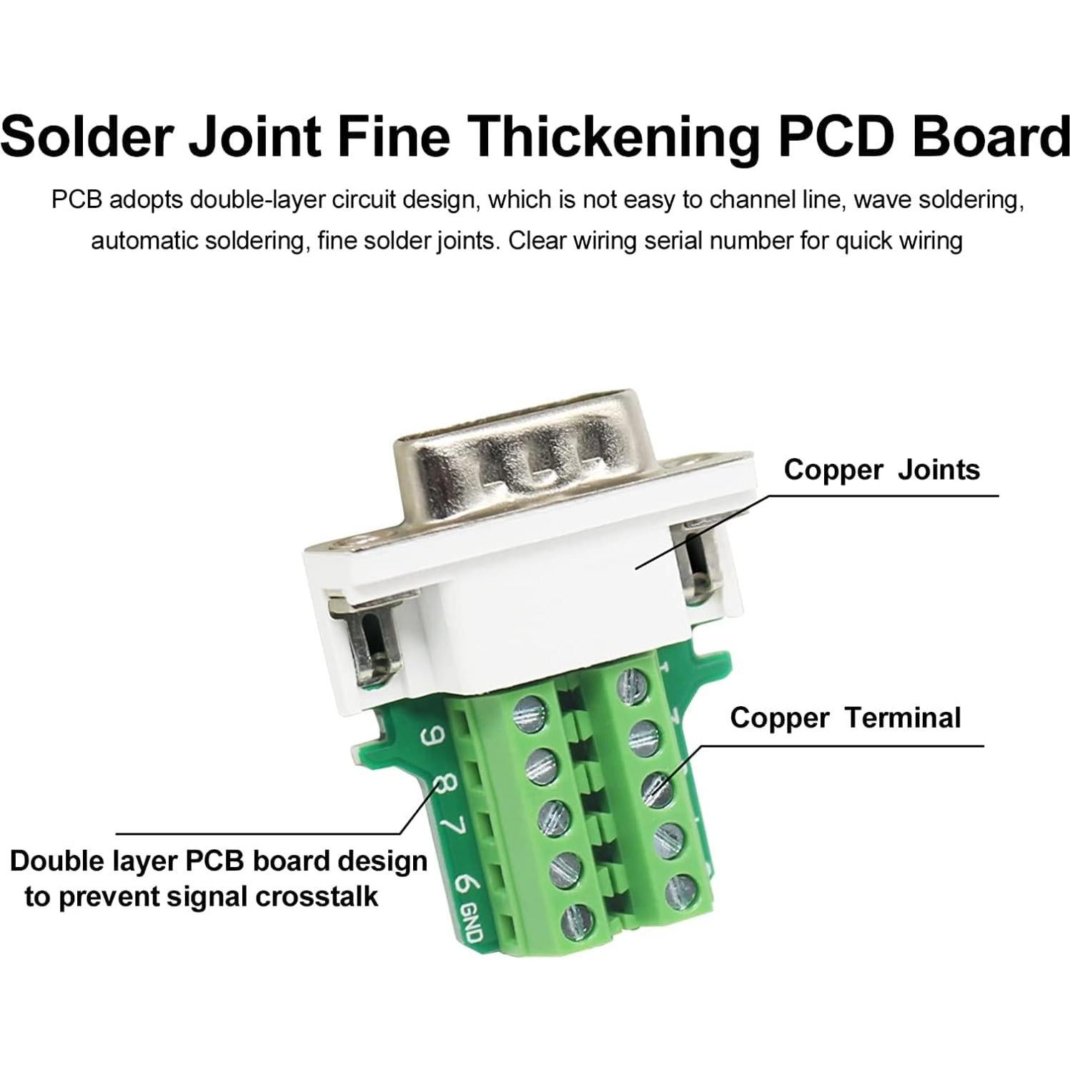 Conector DB9 macho/hembra YIOVVOM sin soldadura 10 PCS