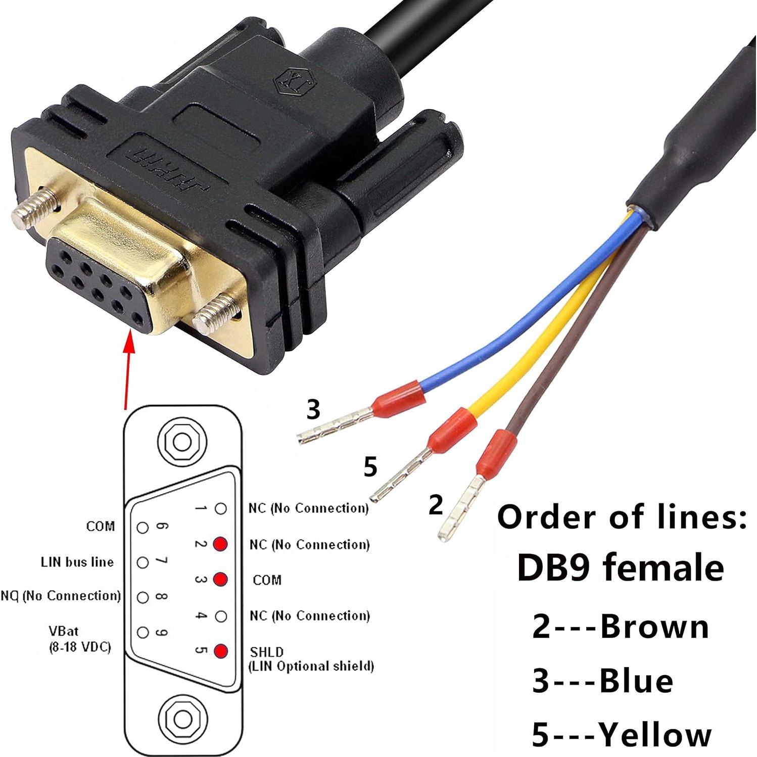 Cable DB9 RS232 XMSJSIY 1.5m Hembra para Transmisión de Datos