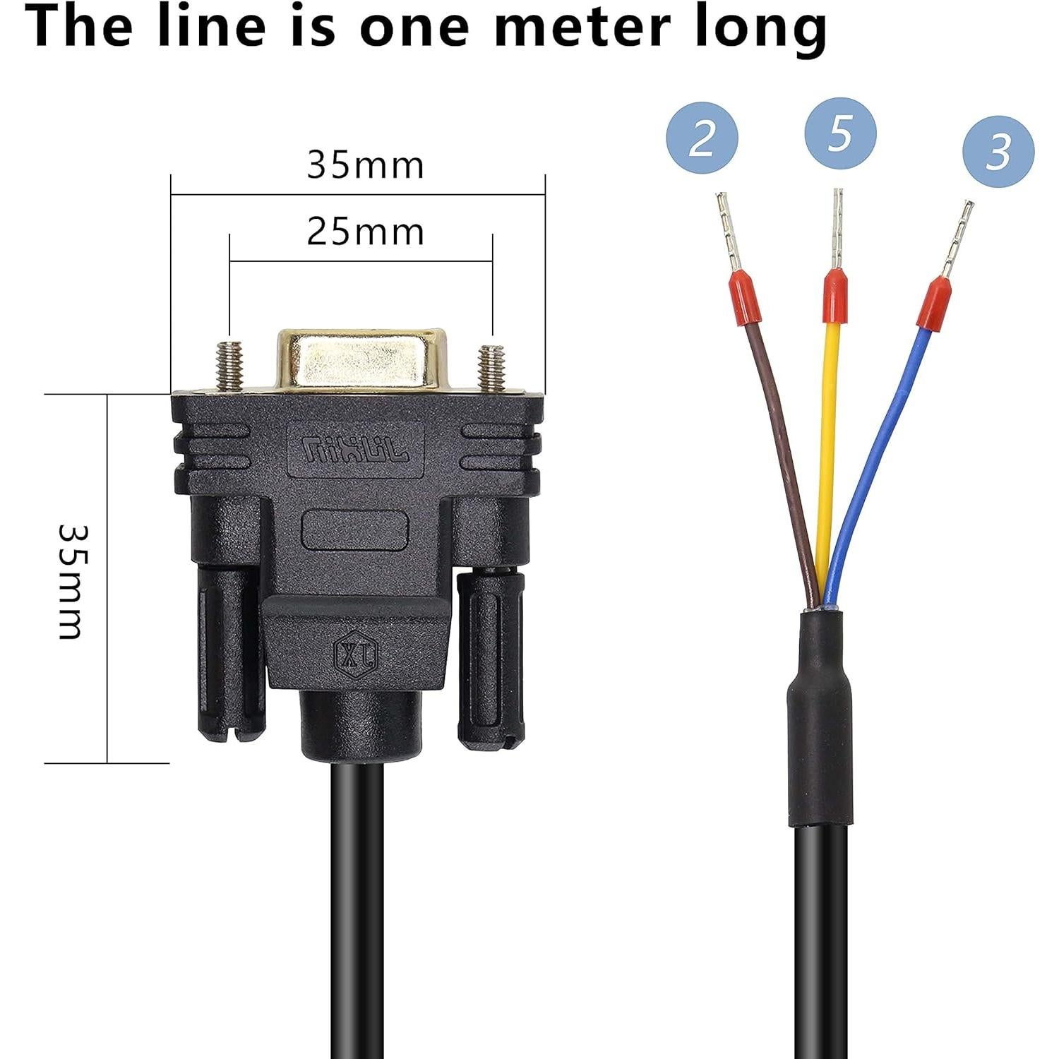 Cable DB9 RS232 XMSJSIY 1.5m Hembra para Transmisión de Datos