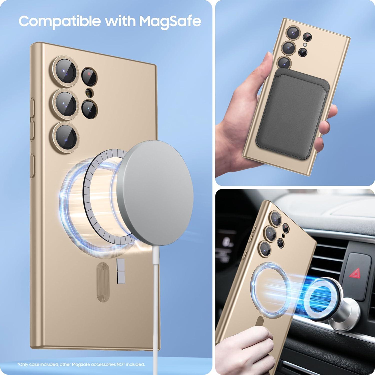 Funda Magnética LEKEVO para Samsung Galaxy S24 Ultra - Dorado