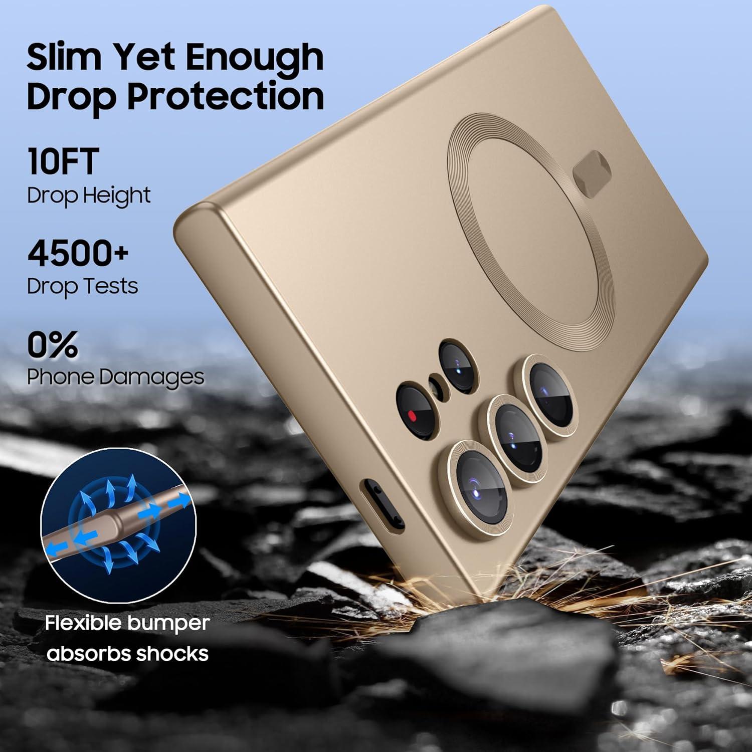 Funda Magnética LEKEVO para Samsung Galaxy S24 Ultra - Dorado