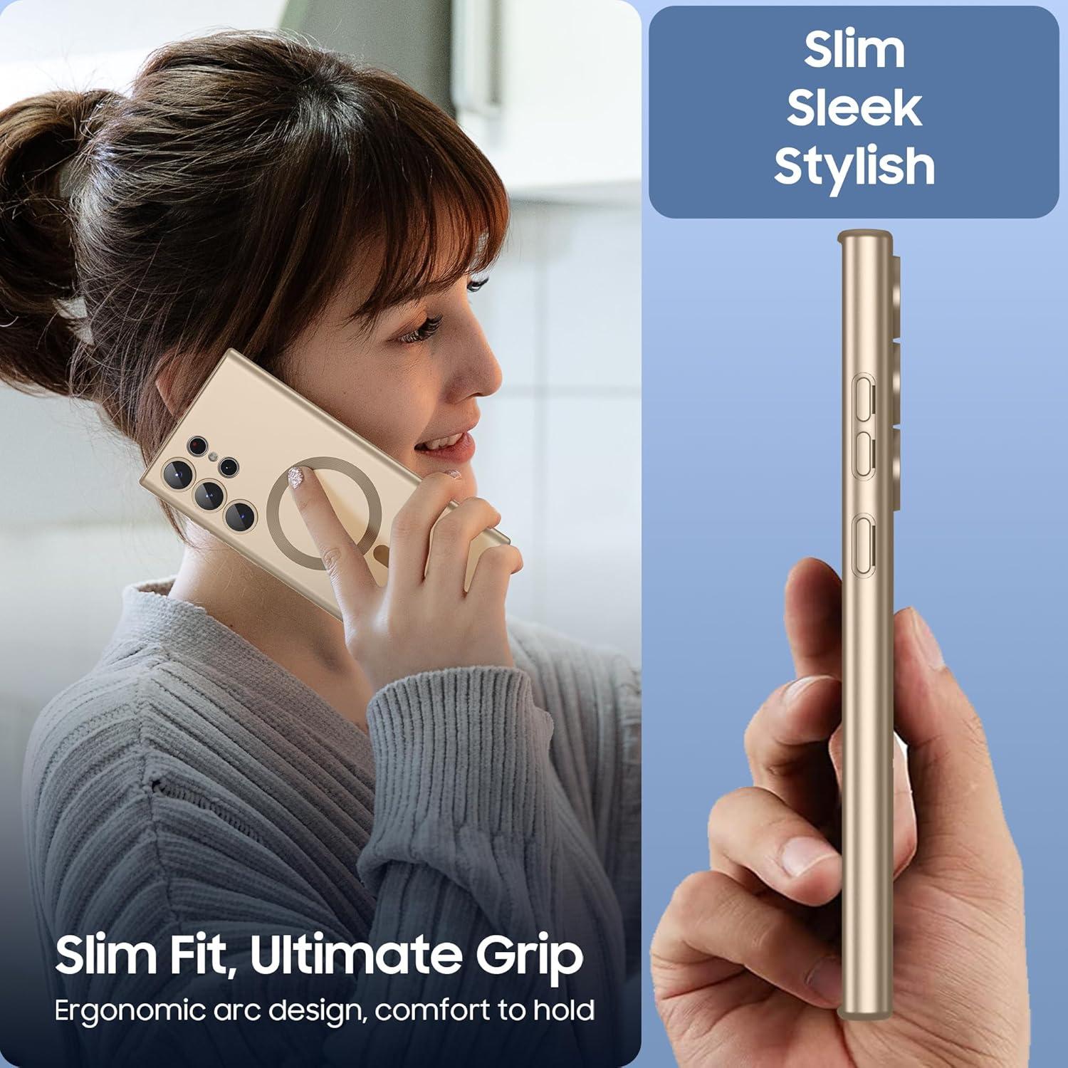 Funda Magnética LEKEVO para Samsung Galaxy S24 Ultra - Dorado