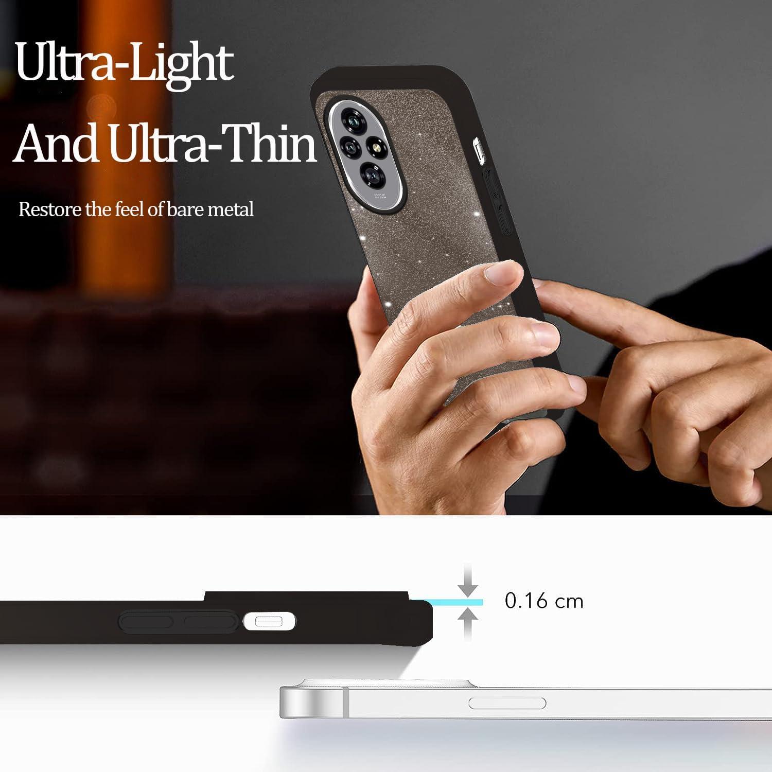 Funda clara con brillo Hlgcokro para Honor 200 - Negro