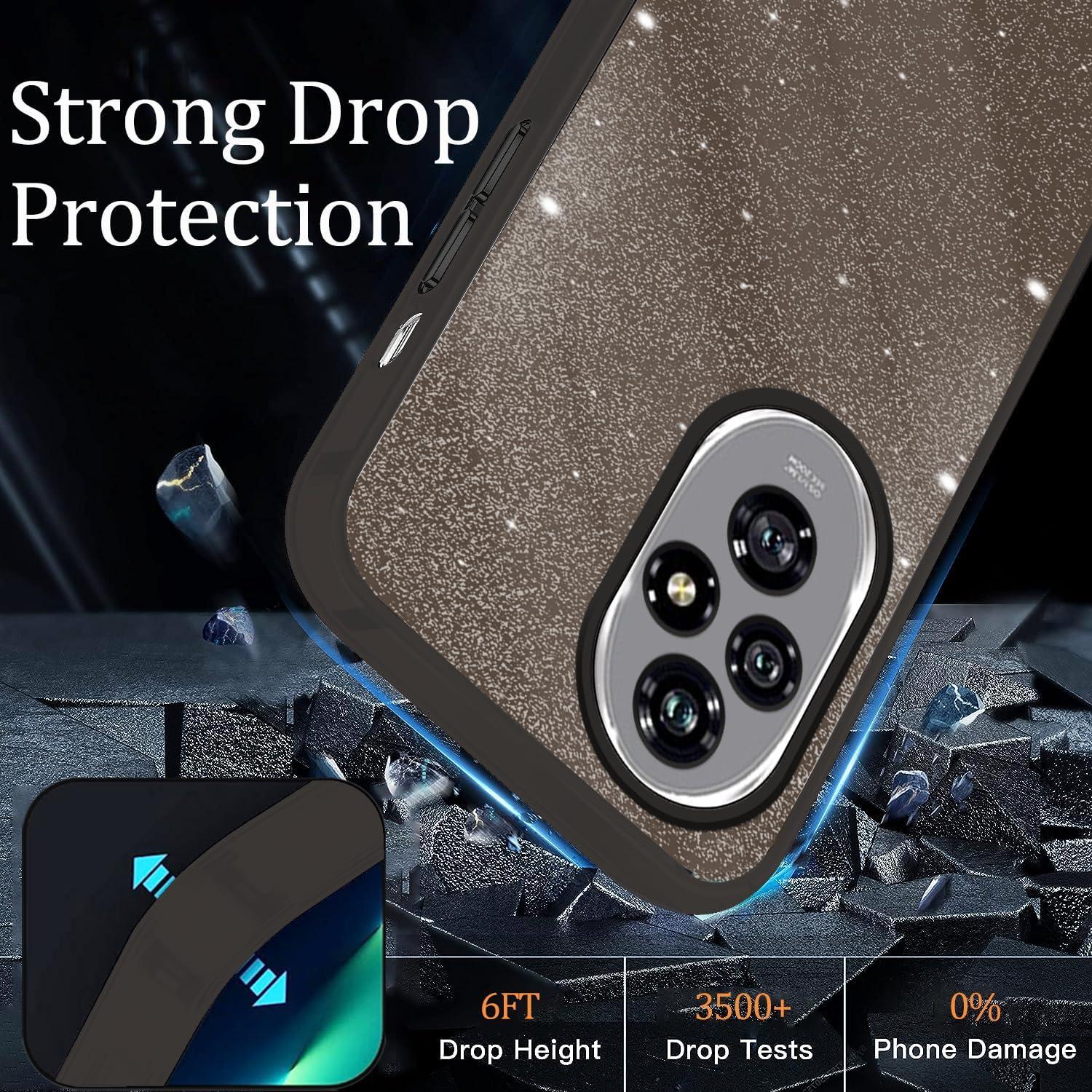 Funda clara con brillo Hlgcokro para Honor 200 - Negro