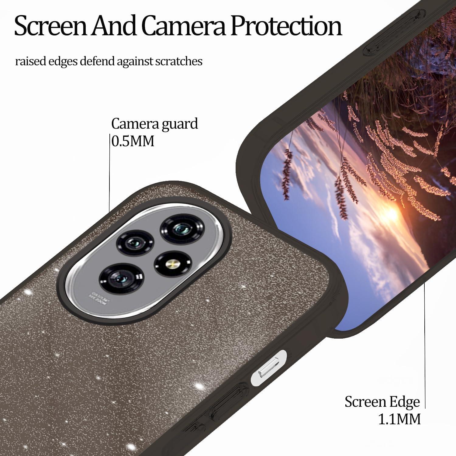 Funda clara con brillo Hlgcokro para Honor 200 - Negro