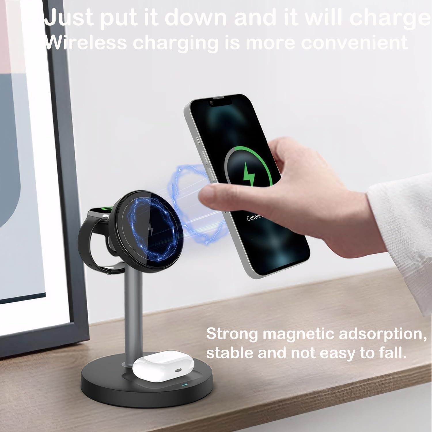 Estación de Carga Inalámbrica 3 en 1 SDYXJ para iPhone 16/15/14/13/12