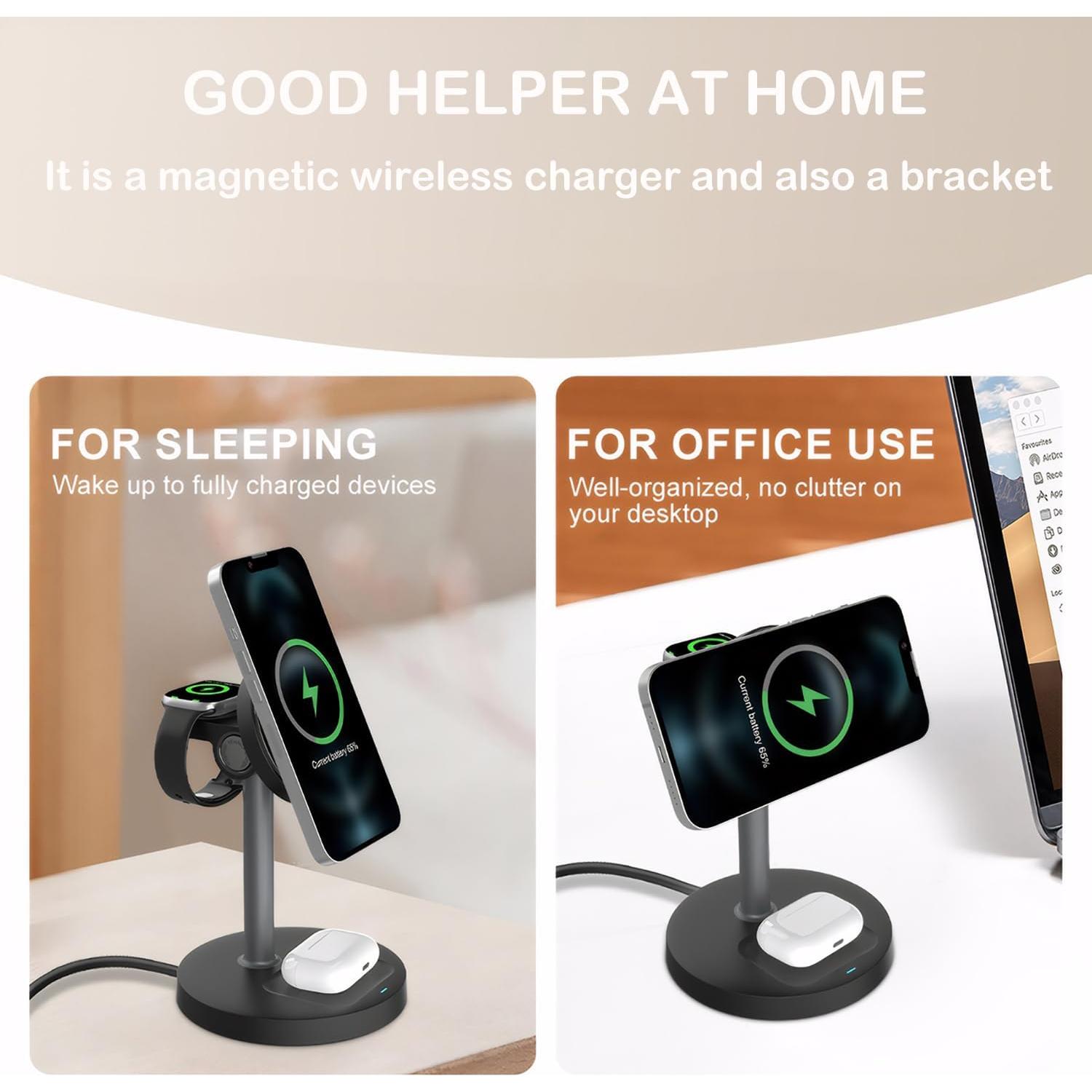 Estación de Carga Inalámbrica 3 en 1 SDYXJ para iPhone 16/15/14/13/12