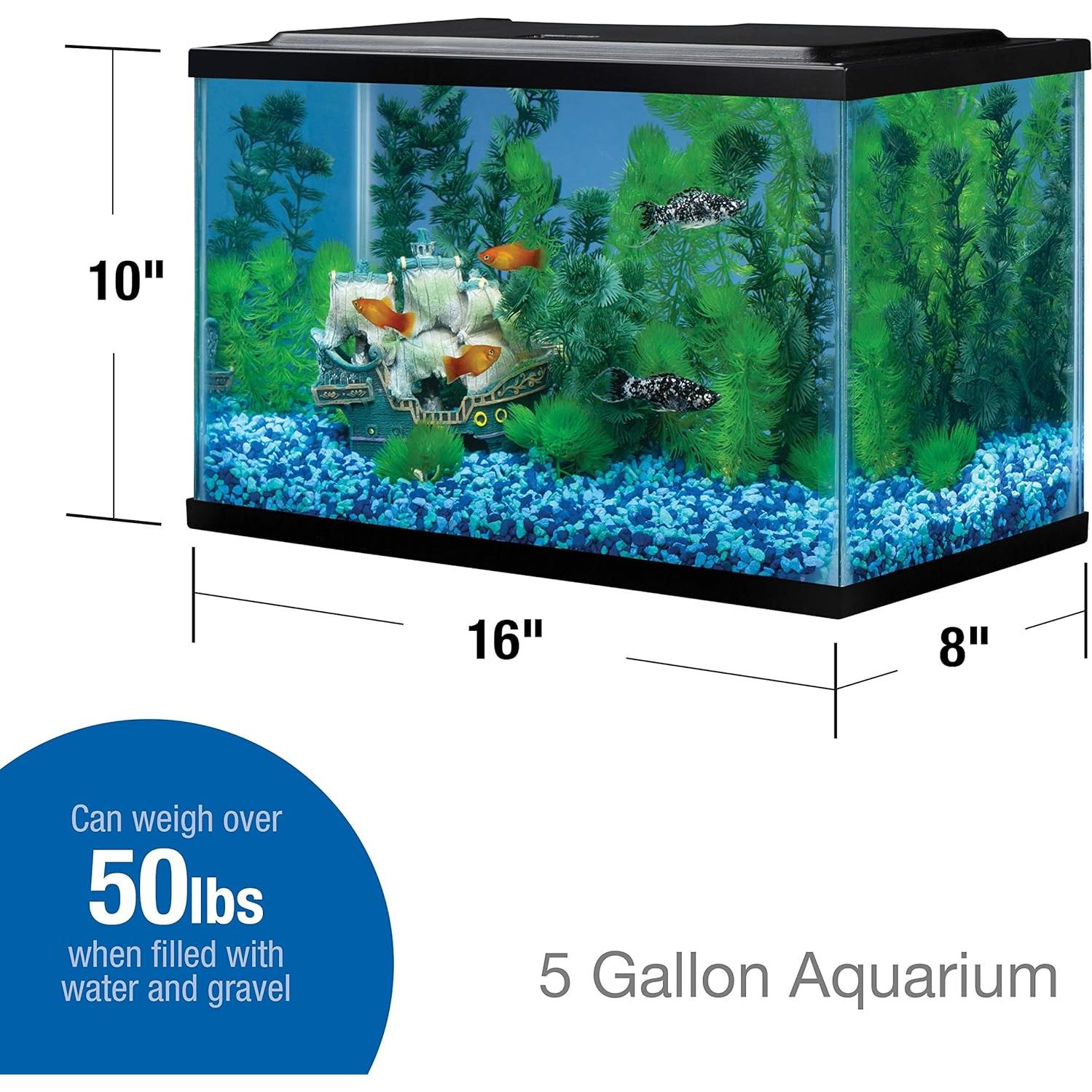 Acuario de vidrio Tetra 5.5 galones 40.6x20.3x25.4 cm