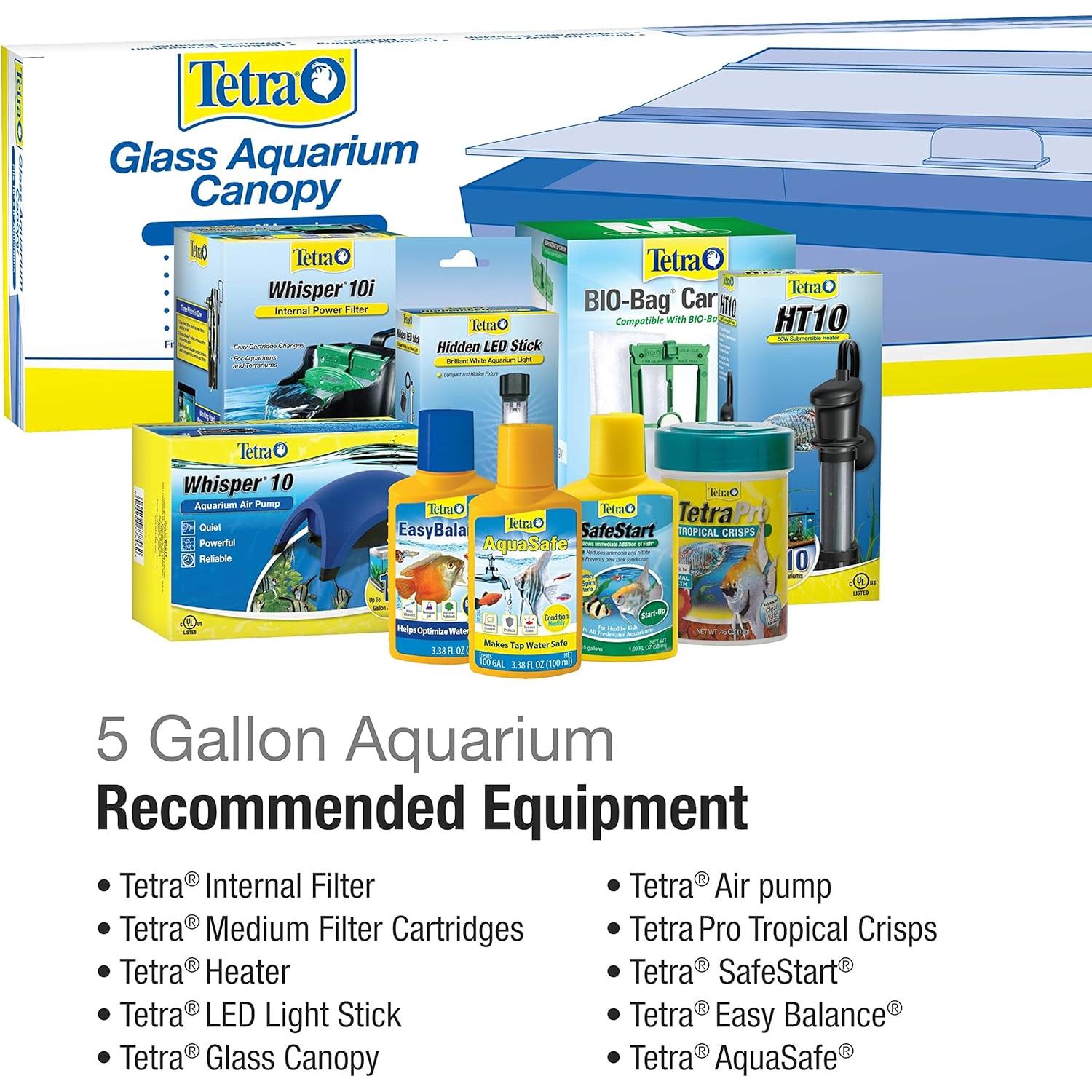 Acuario de vidrio Tetra 5.5 galones 40.6x20.3x25.4 cm