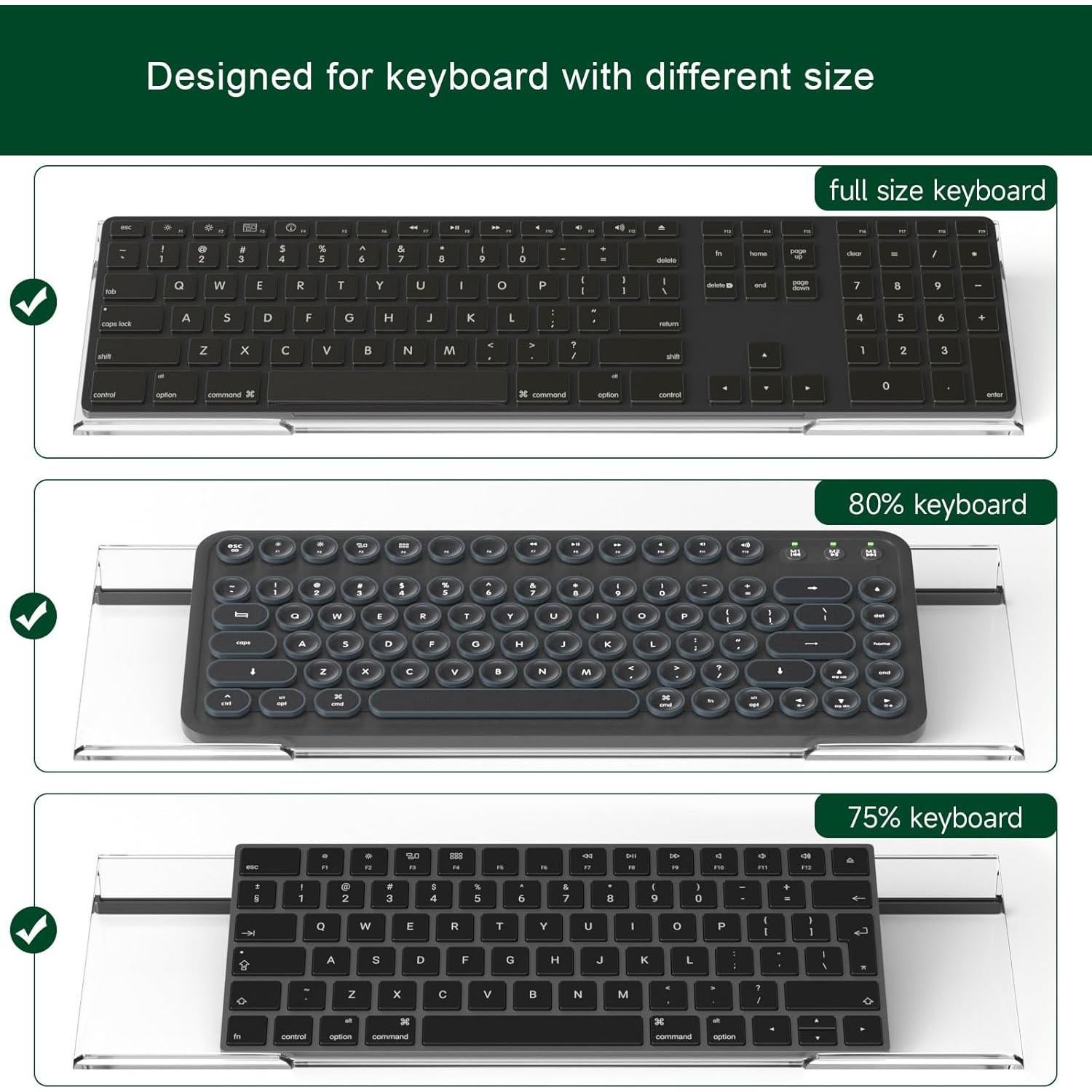 Soporte Ergonómico para Teclado Bosscasa Transparente 43.2 cm