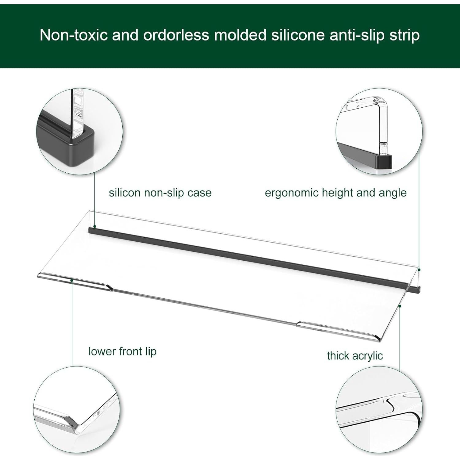 Soporte Ergonómico para Teclado Bosscasa Transparente 43.2 cm