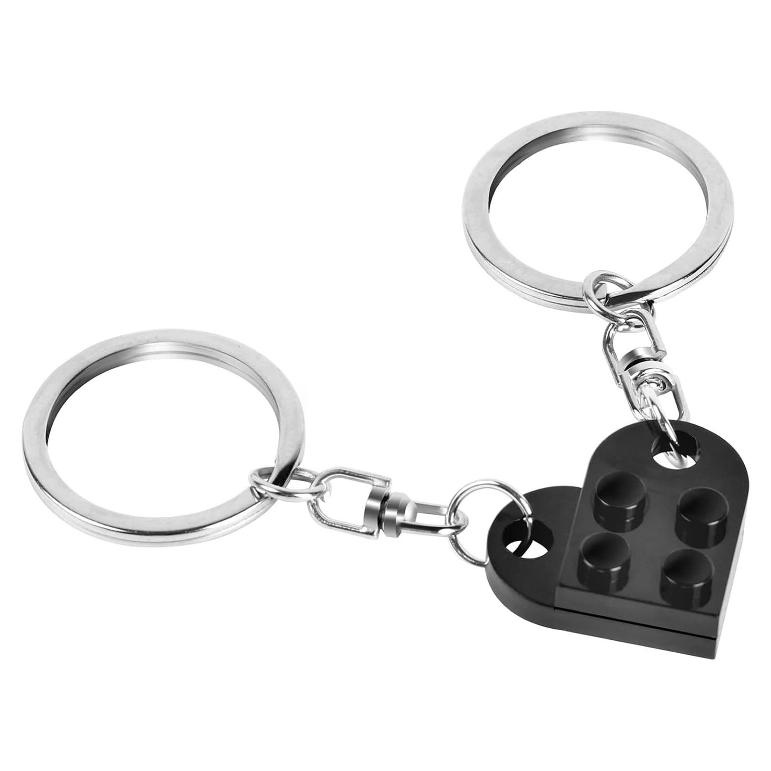 Juego de Llaveros Corazón para Parejas - 2 Piezas Coloridas